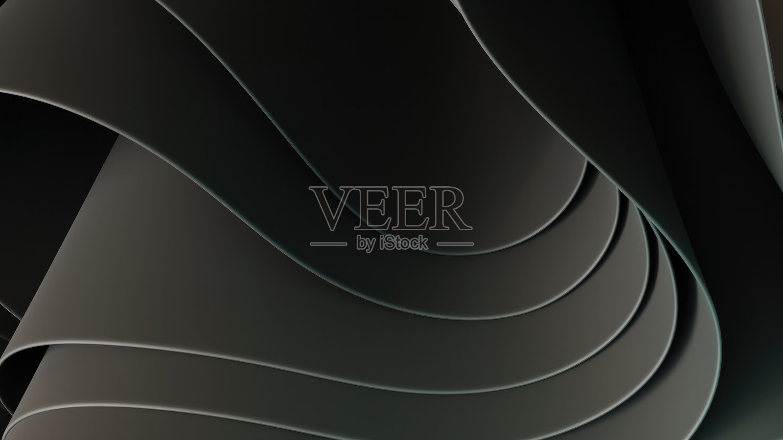 三维抽象黑色波浪纸背景照片摄影图片