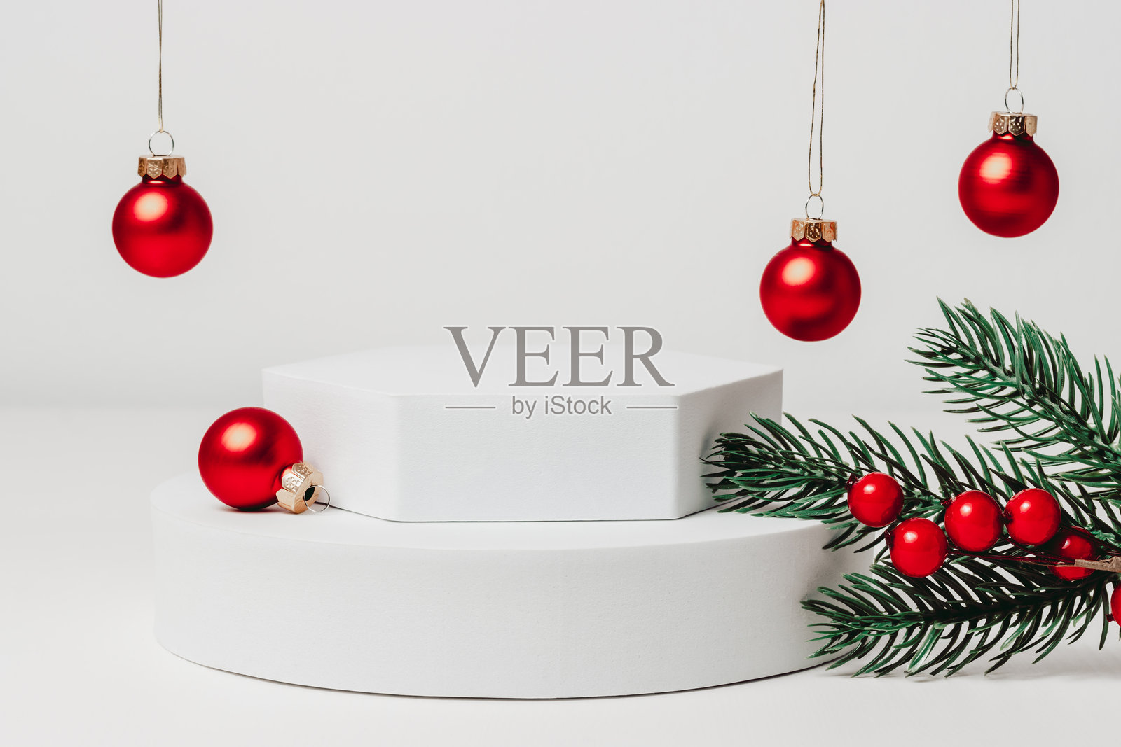 圣诞和新年背景的产品介绍。照片摄影图片