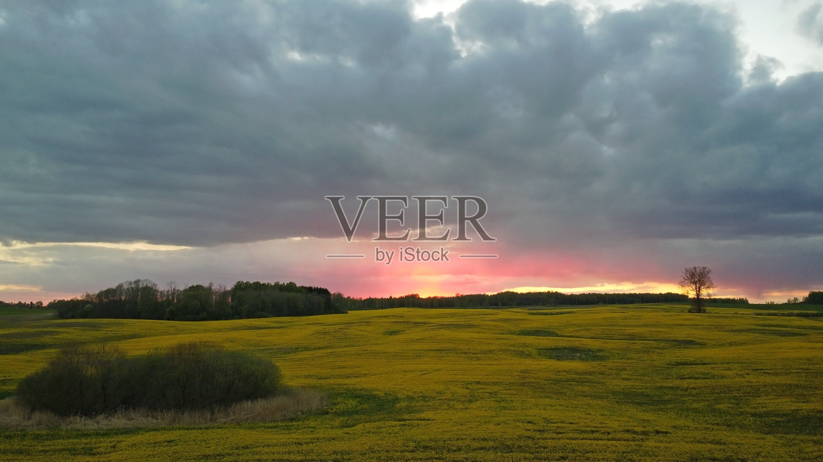 田野上壮观的天空。照片摄影图片