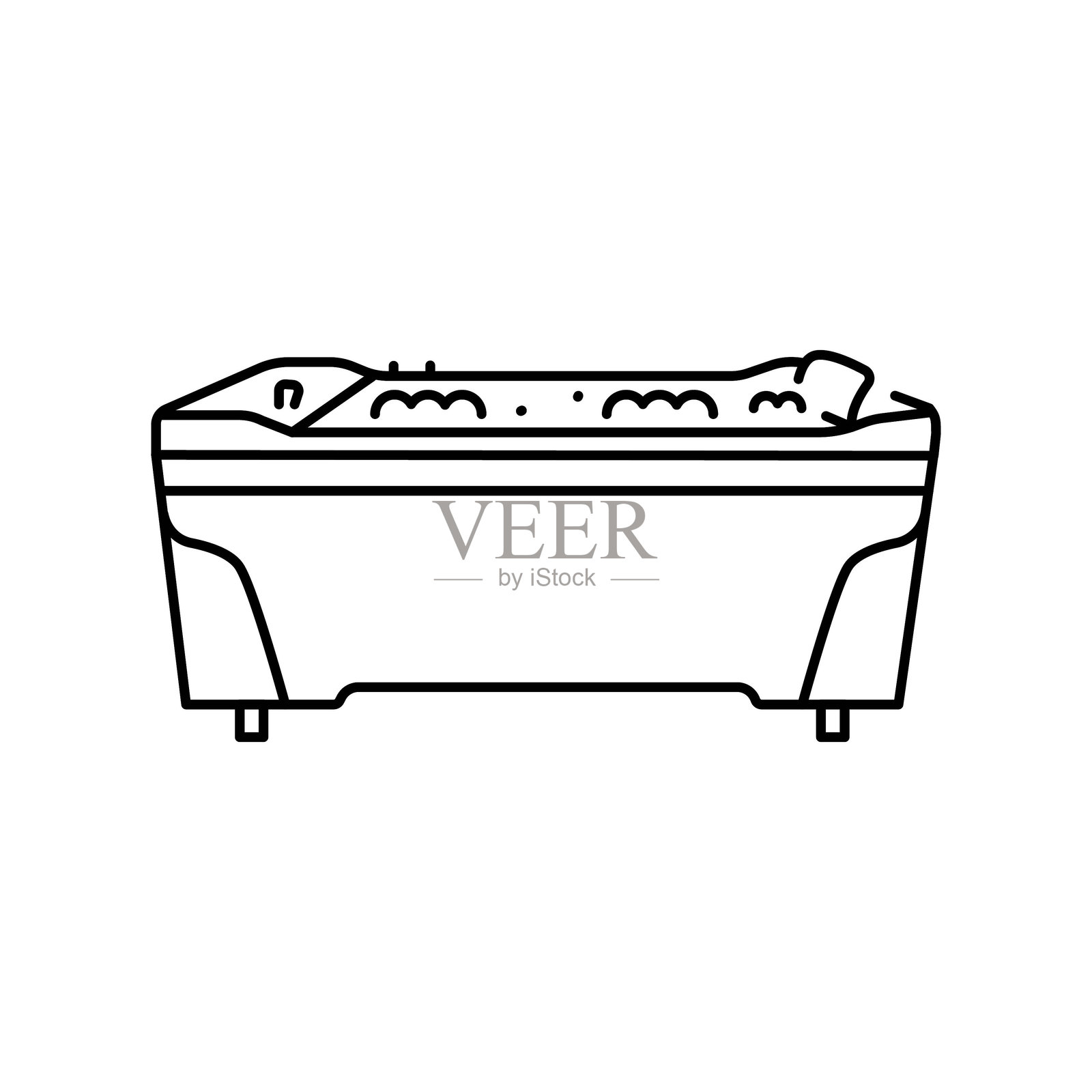 极可意水流按摩浴缸图标.向量孤立元素