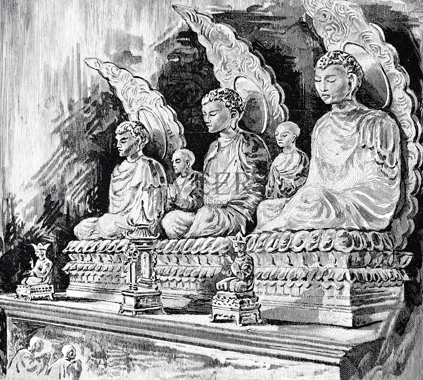 三个纯粹的，中国插画图片素材