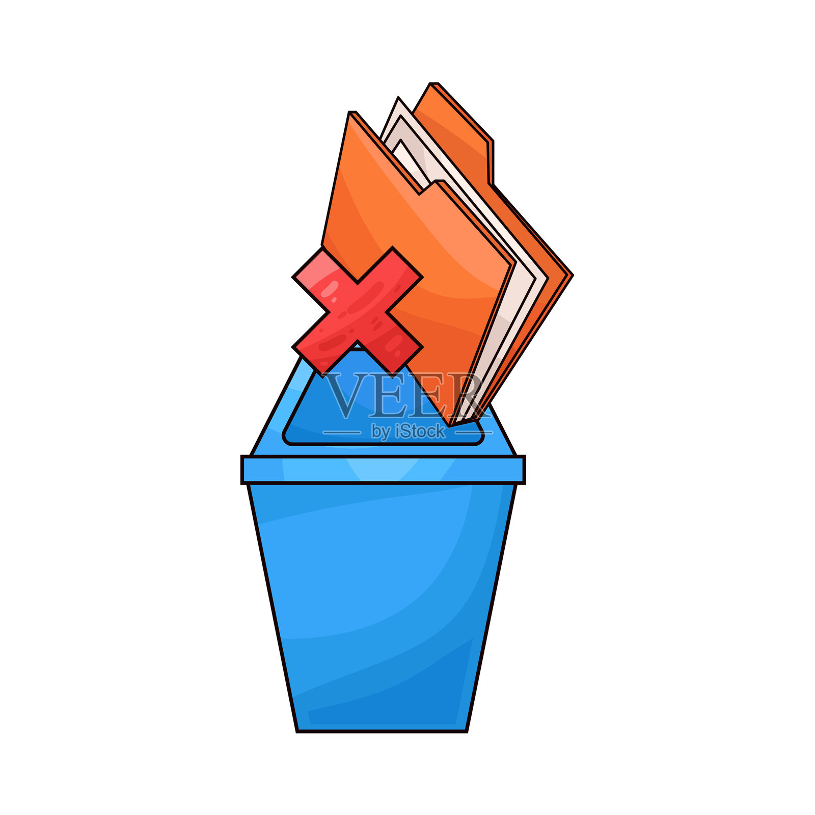 删除文件夹插画图片素材