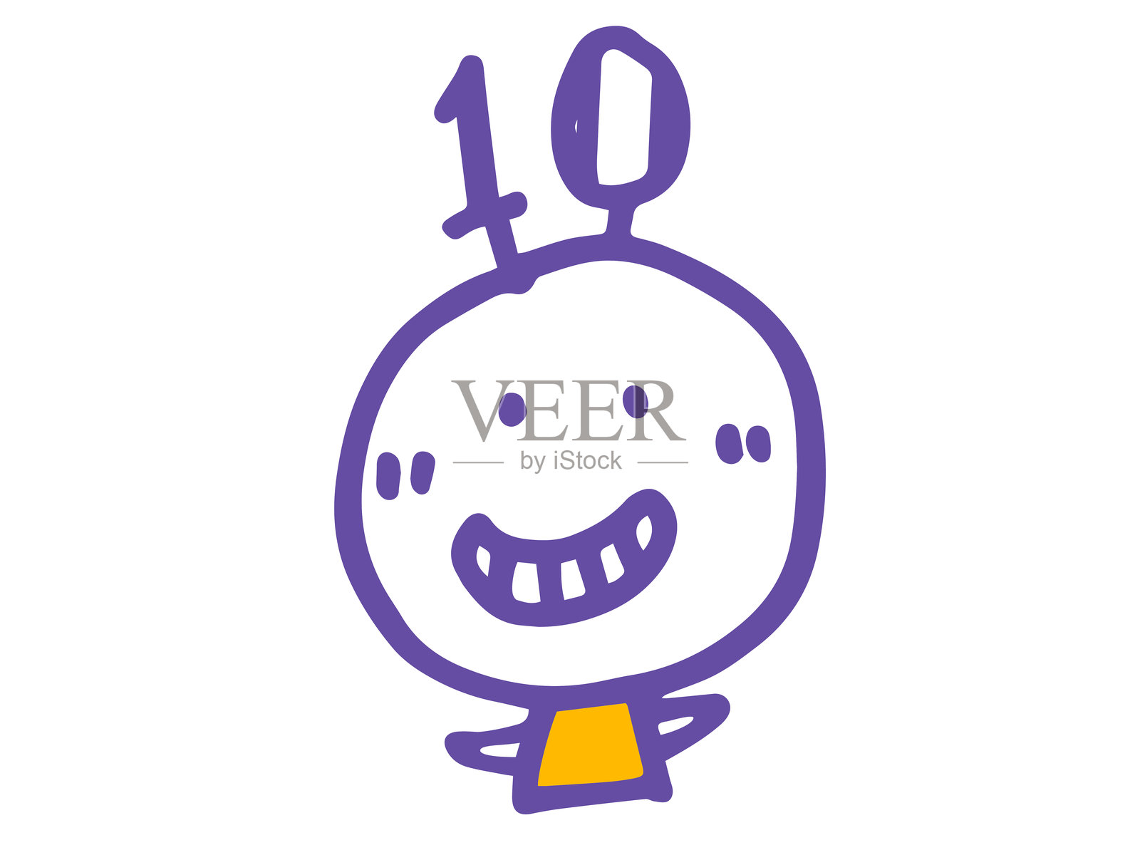 简单可爱的手绘脸插图和数字插画图片素材