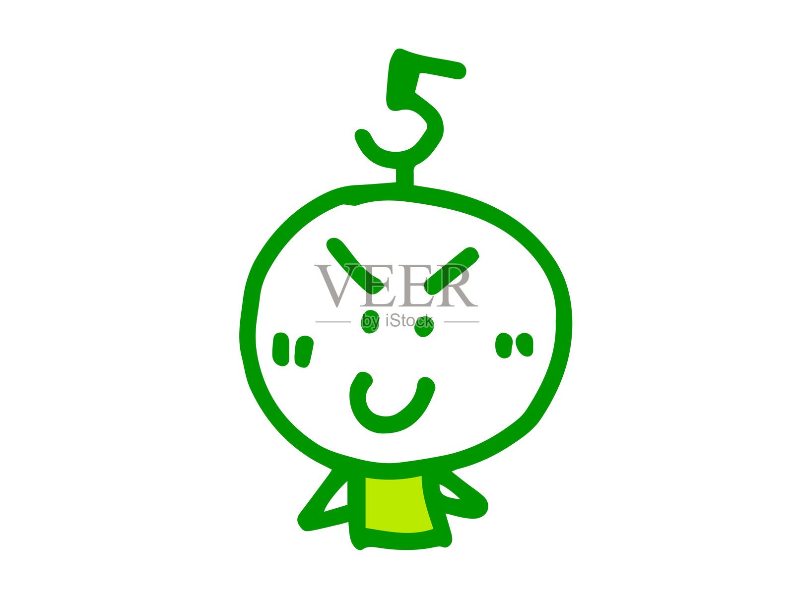 简单可爱的手绘脸插图和数字插画图片素材