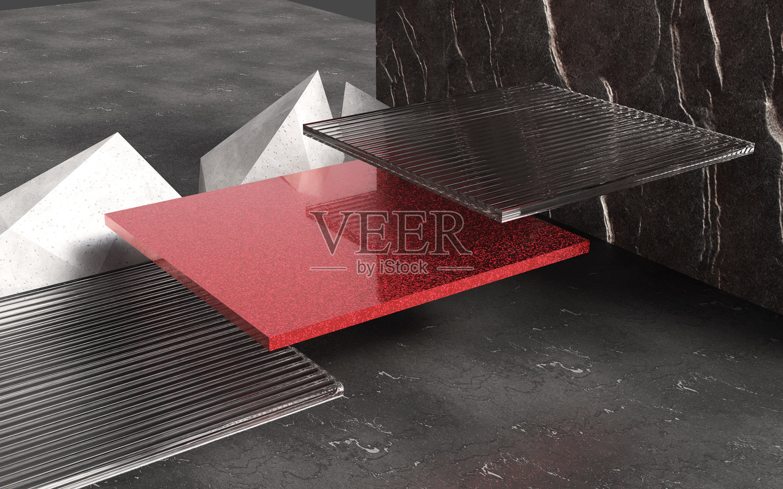 玻璃讲台，产品展示背景。照片摄影图片