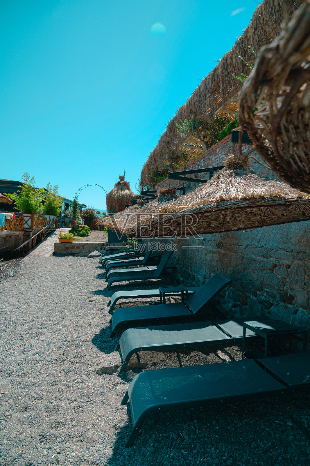 它是位于Behramkale村的一座古城。照片摄影图片