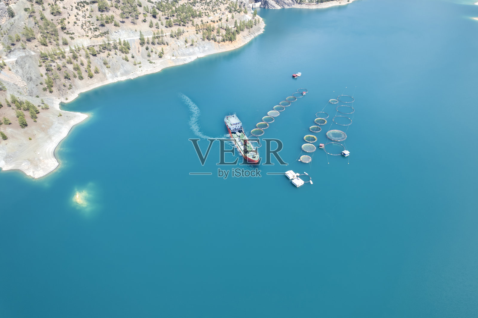 渔场鸟瞰图照片摄影图片