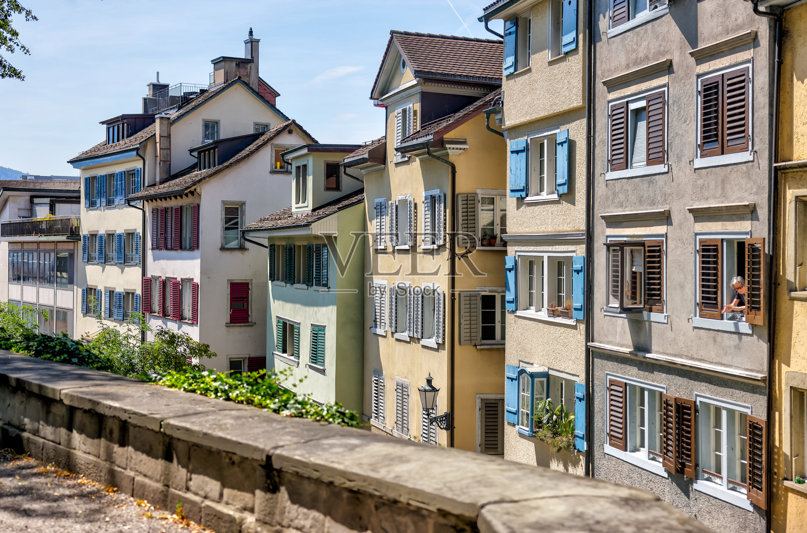 瑞士苏黎世住宅楼的外观照片摄影图片