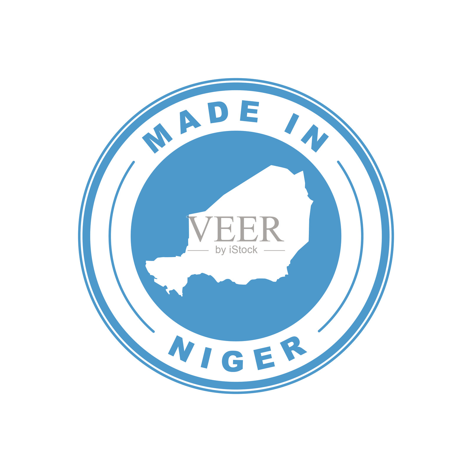 尼日尔制造。产品原产国的标志。产品标签。质量分数。插画图片素材