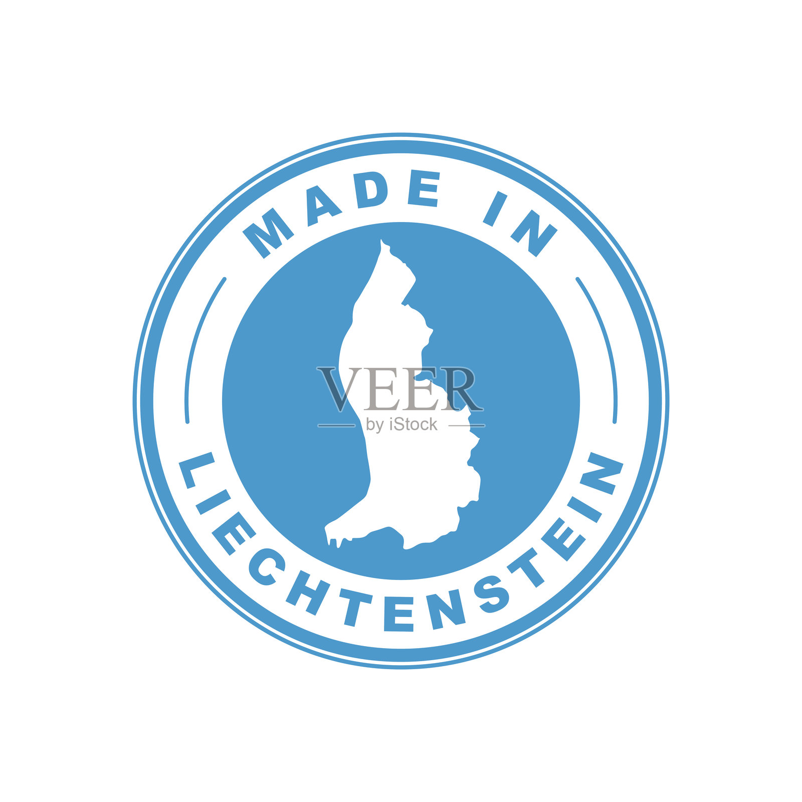 列支敦士登制造。产品原产国的标志。产品标签。质量分数。插画图片素材