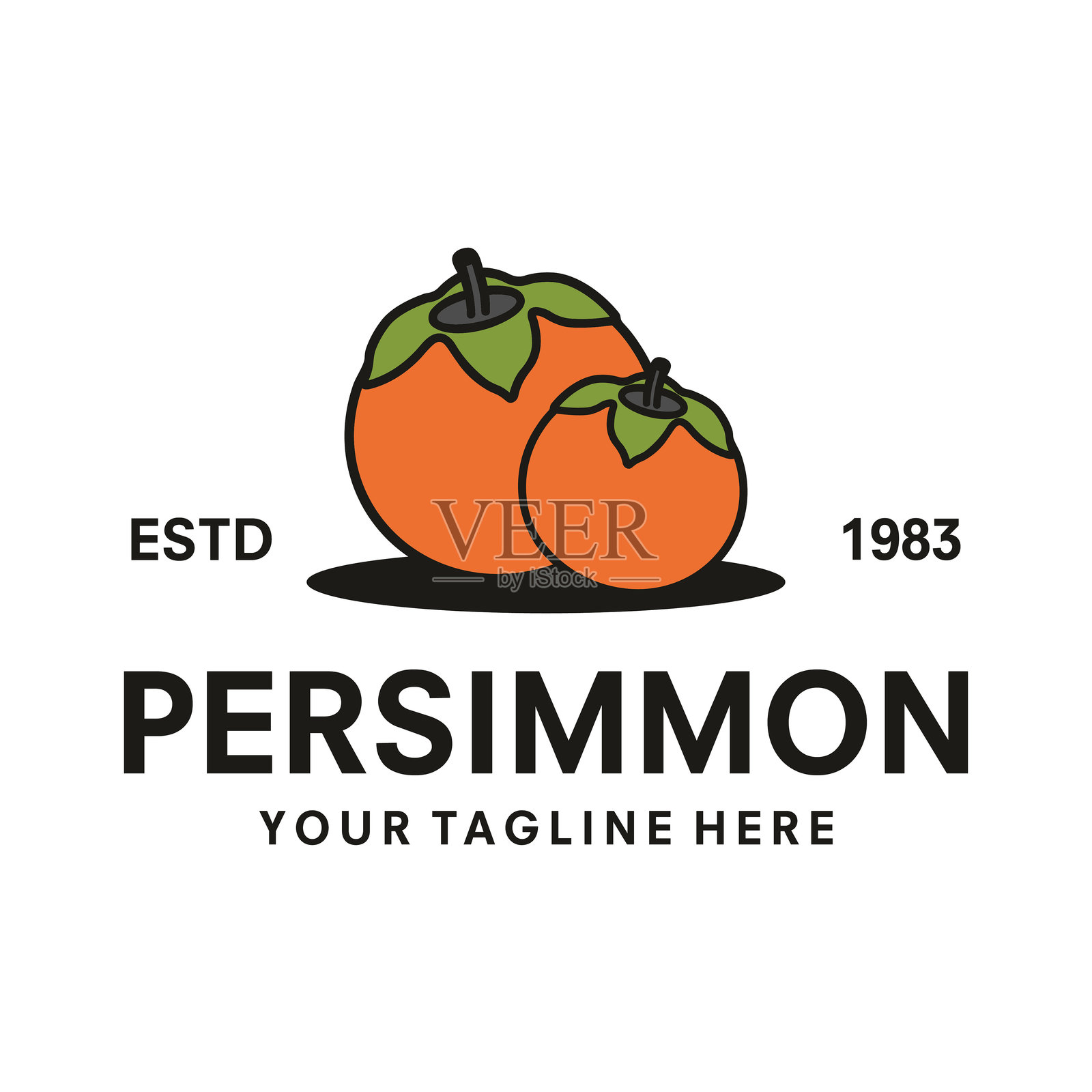 柿子标志矢量模板插图设计插画图片素材