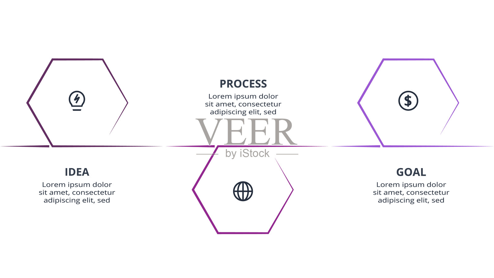 线概念的信息图与3个步骤，选项，部分或过程。业务数据可视化。插画图片素材