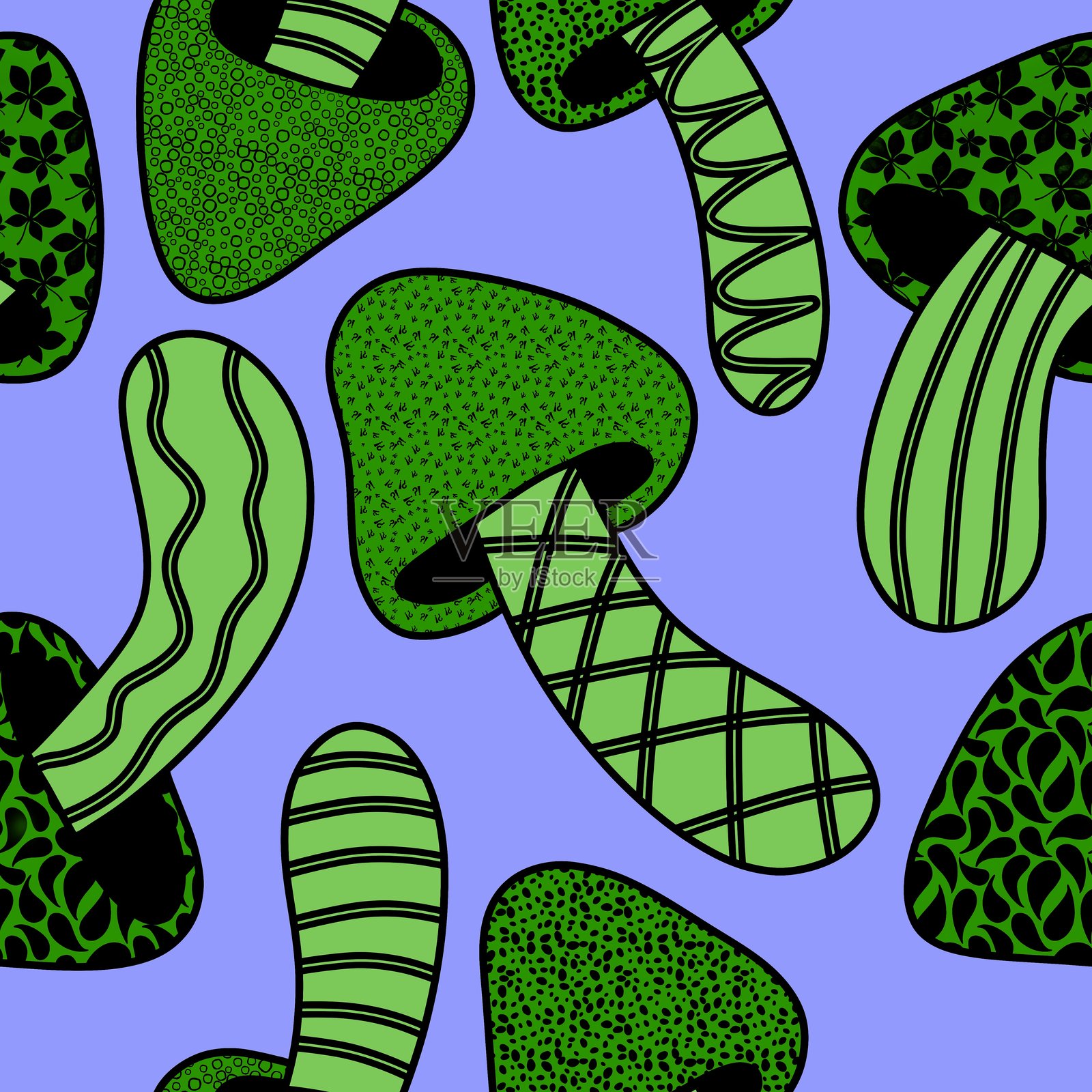 蘑菇无缝图案用于包装纸和织物及包装插画图片素材