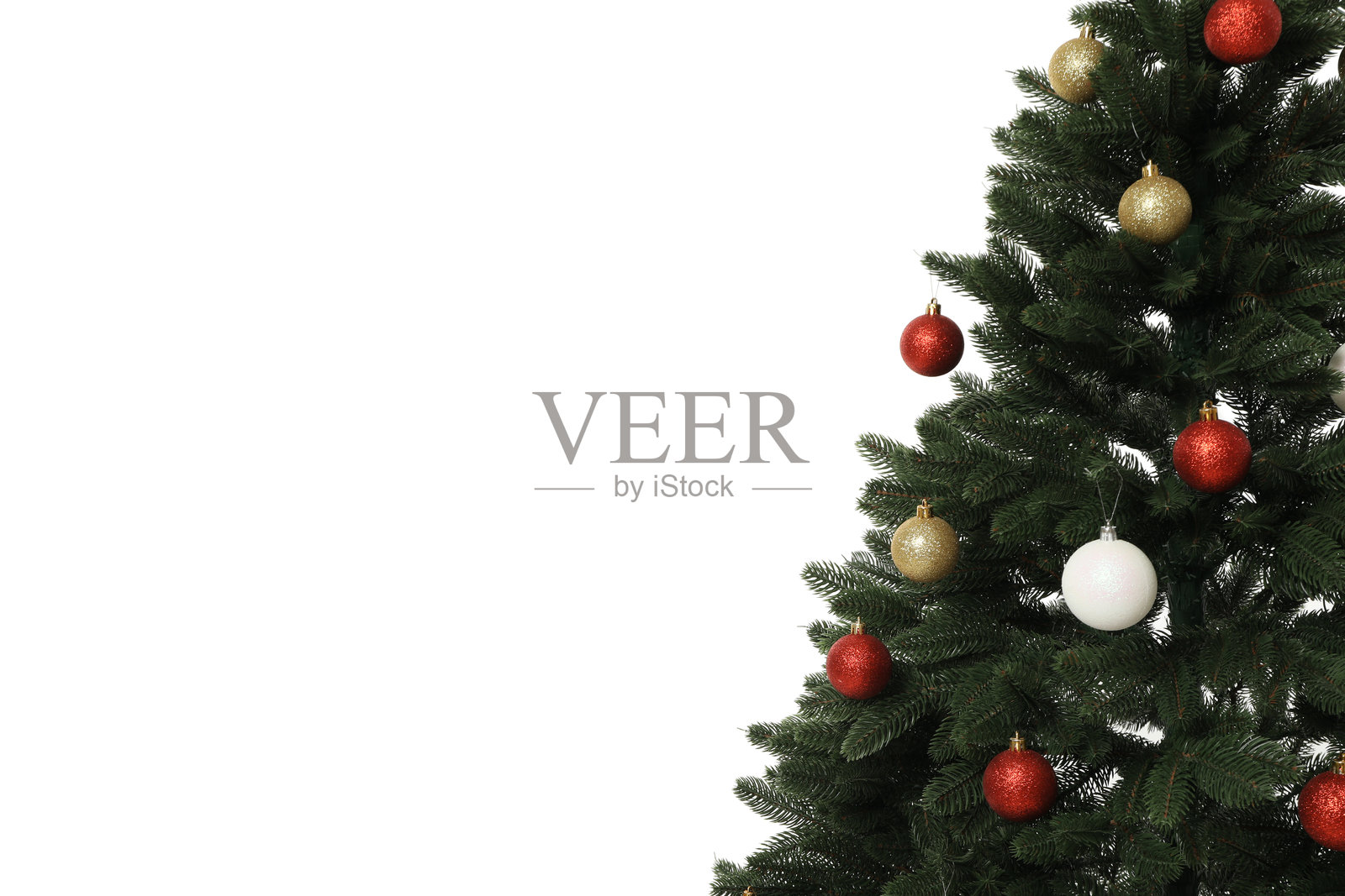 PNG，装饰圣诞树，孤立的白色背景照片摄影图片