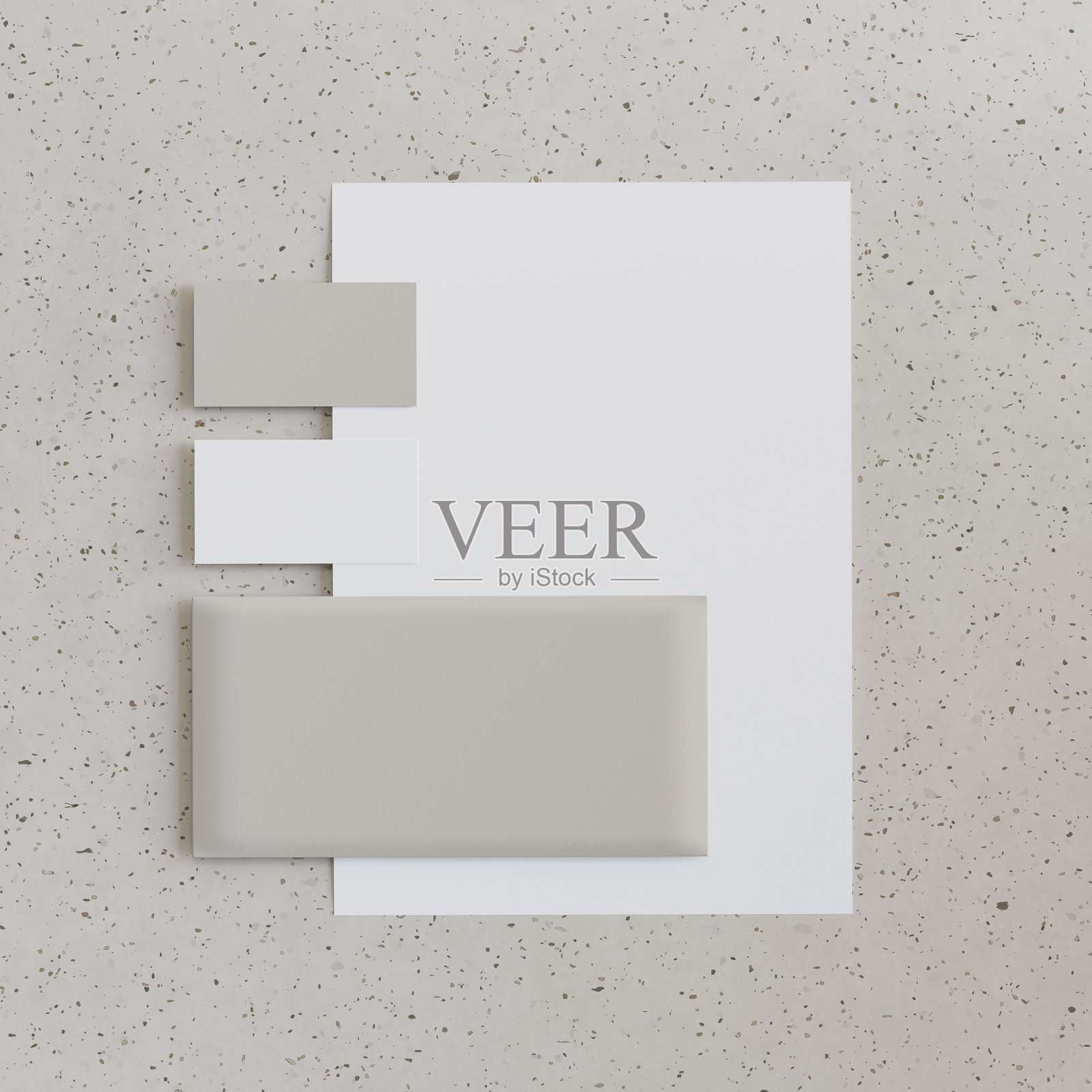 奶油大理石背景的文具模型设计照片摄影图片