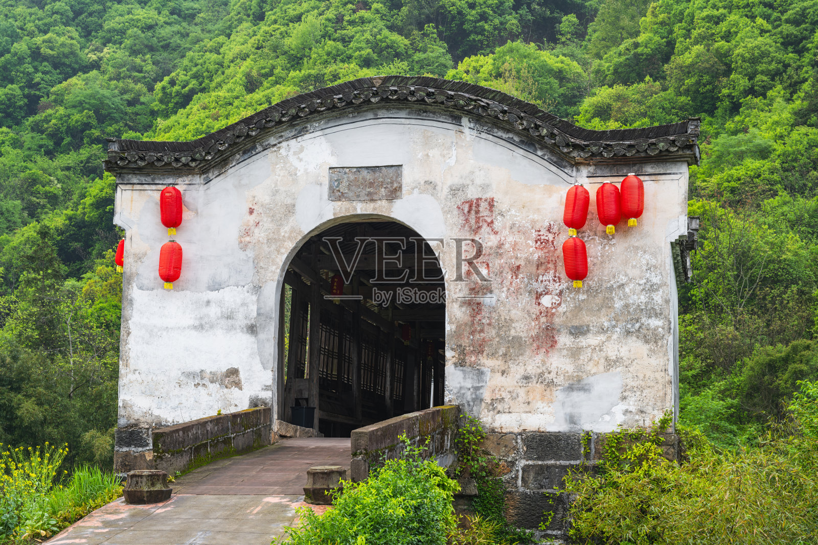 中国安徽省休宁县拱北桥照片摄影图片