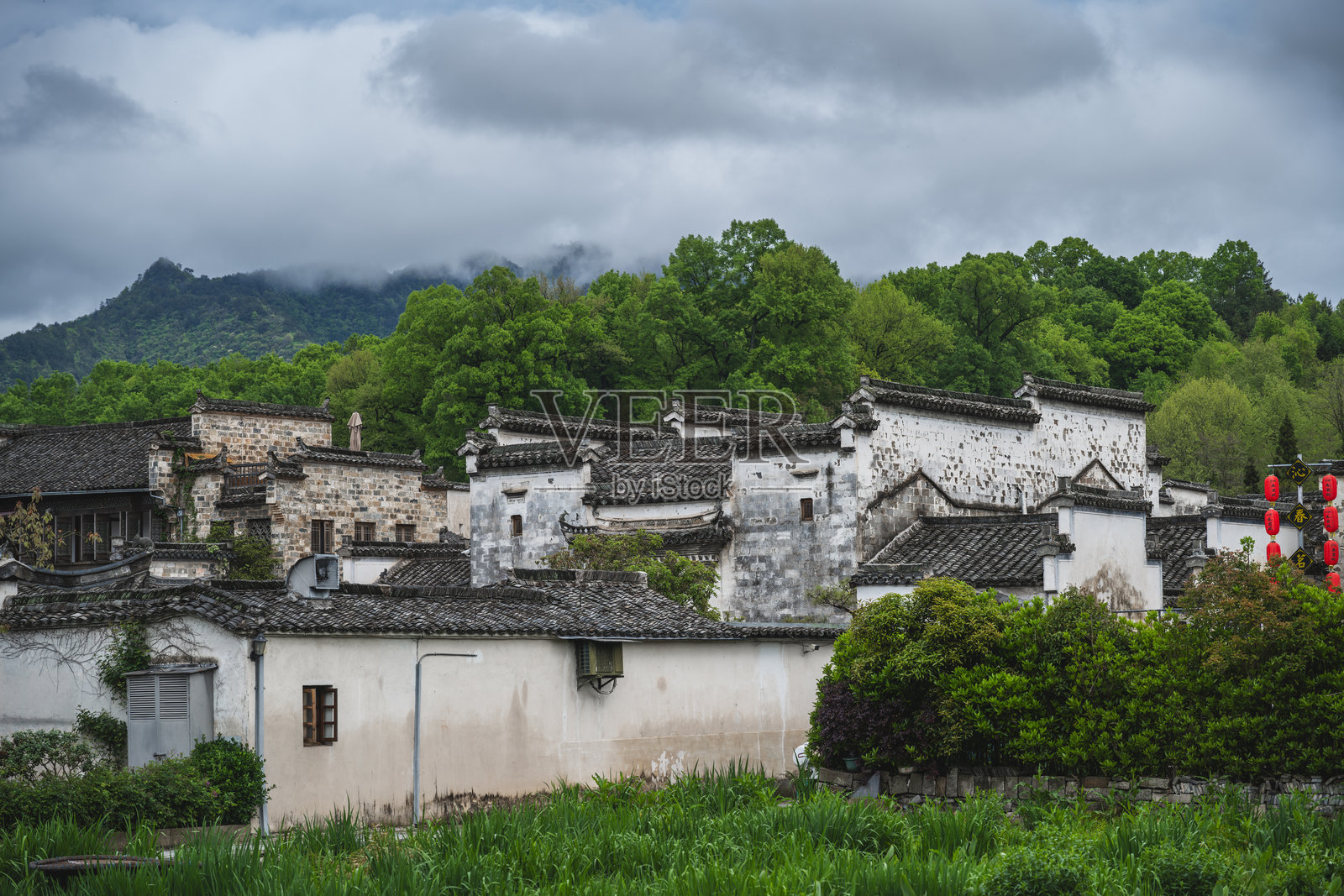 中国安徽省宜县宏村风景区风景照片摄影图片