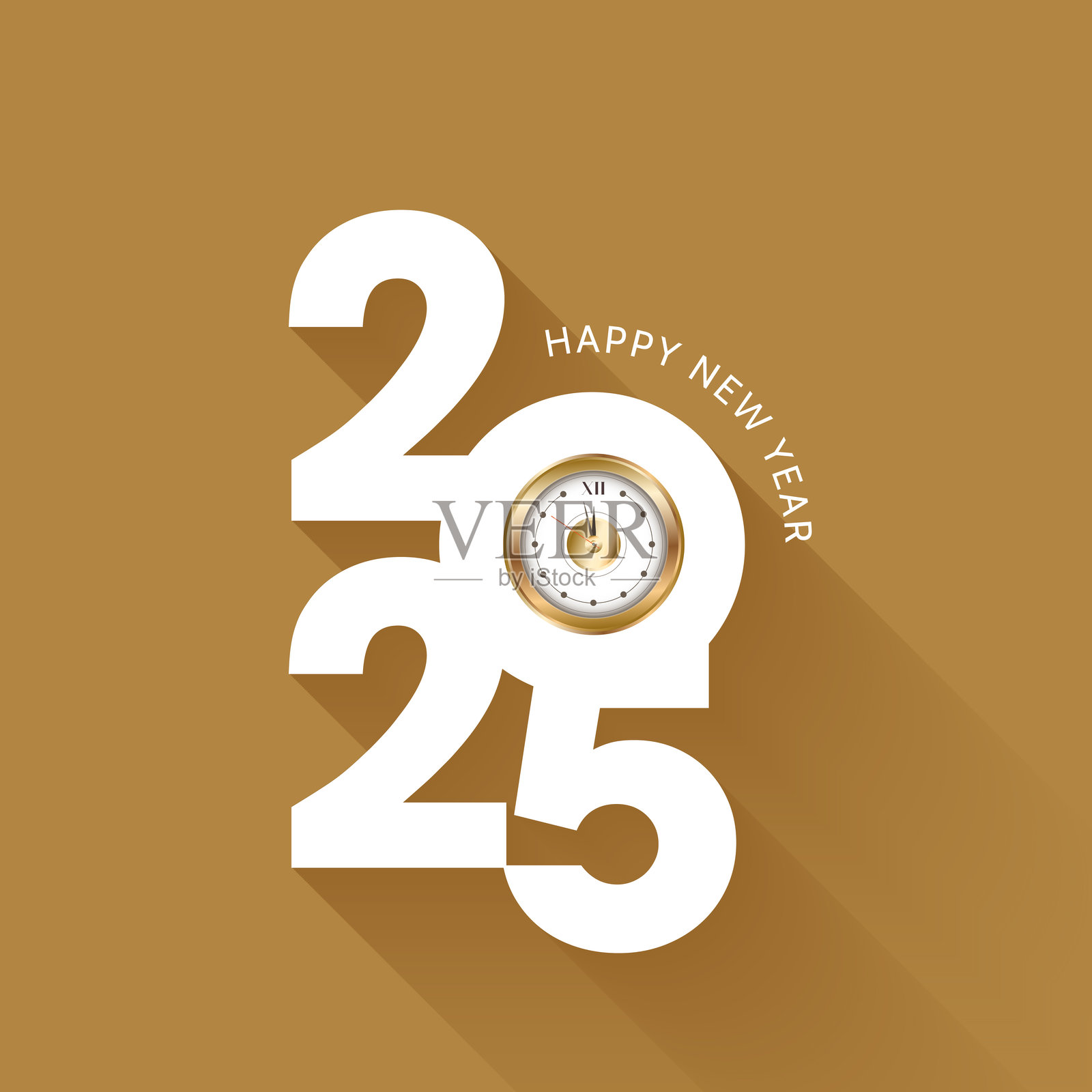 新年快乐2025文本设计向量。插画图片素材