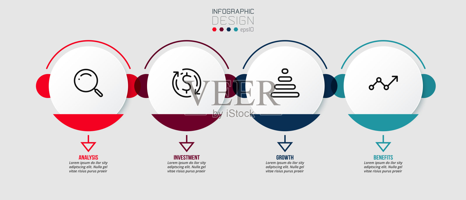 时间线图业务信息图模板。插画图片素材