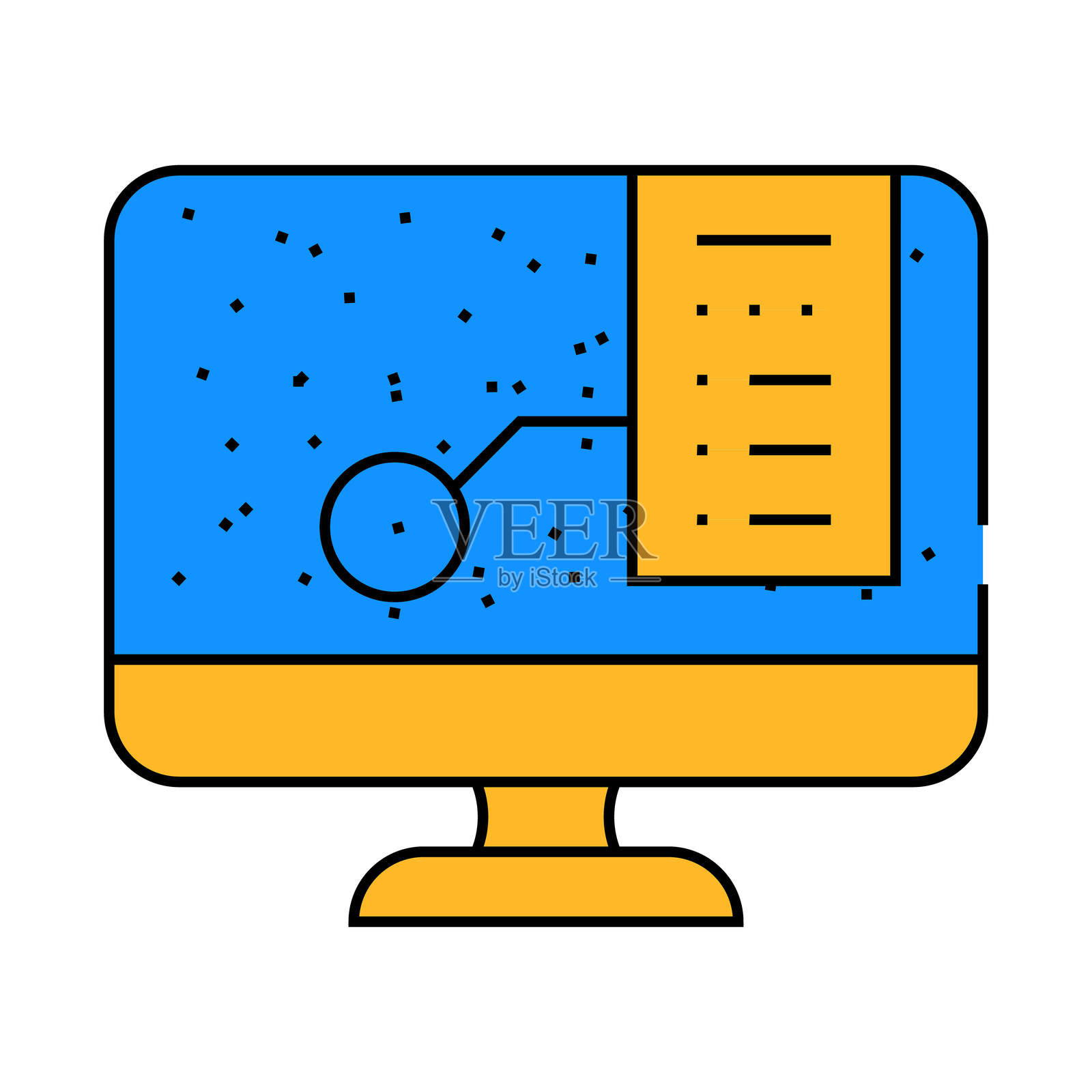 虚拟天文馆图标彩色插图插画图片素材