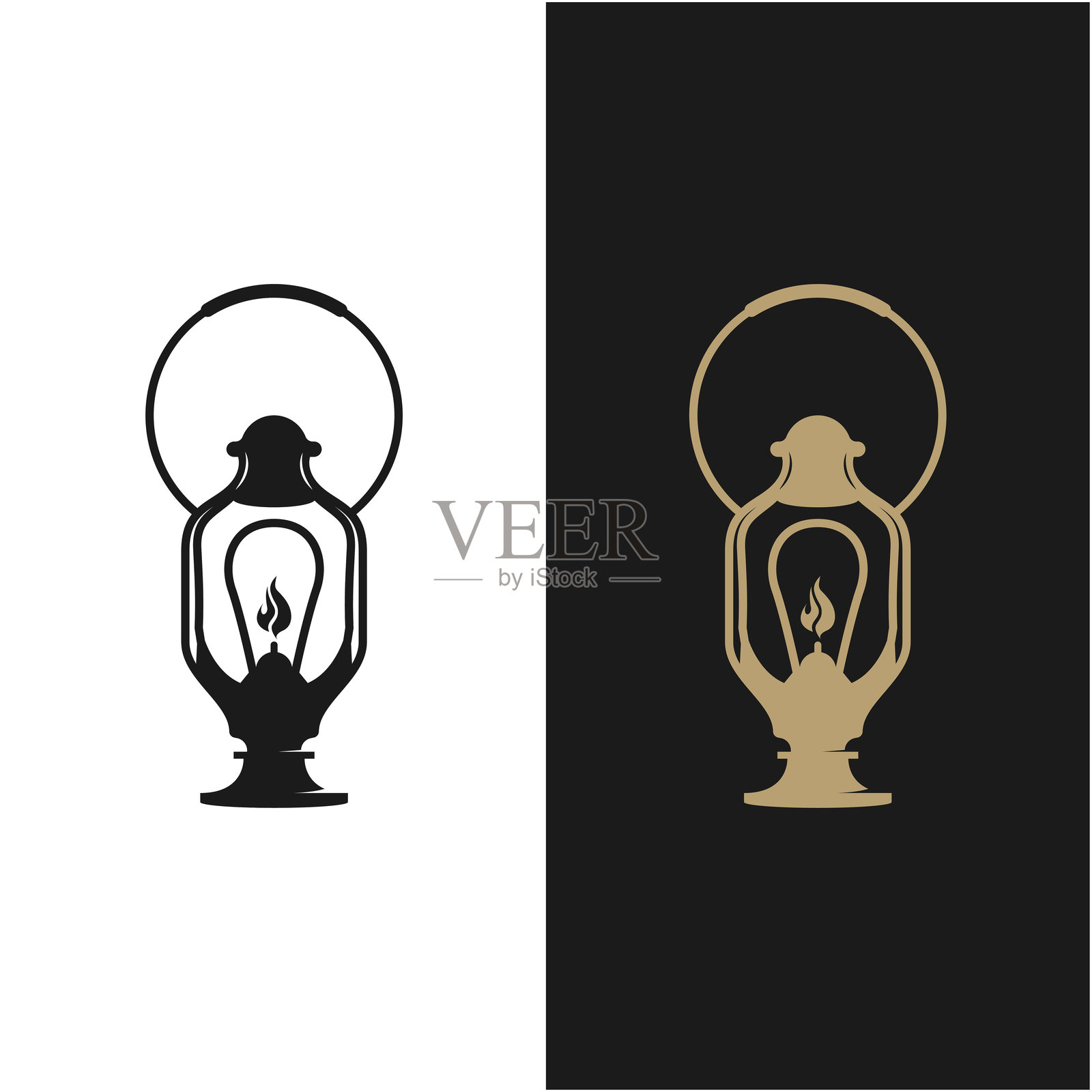 灯笼灯标志设计，生活照明矢量，灯标志插图，产品品牌插画图片素材