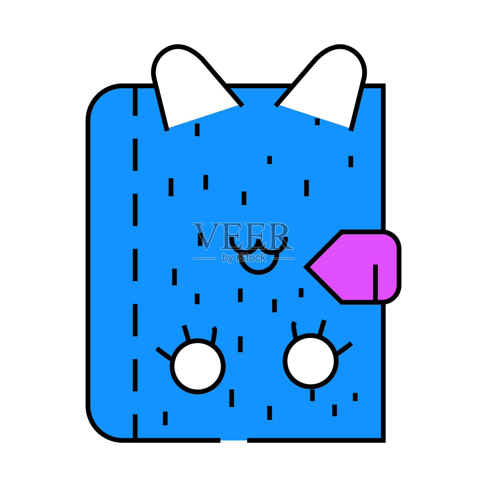 儿童日记图标彩色插图插画图片素材