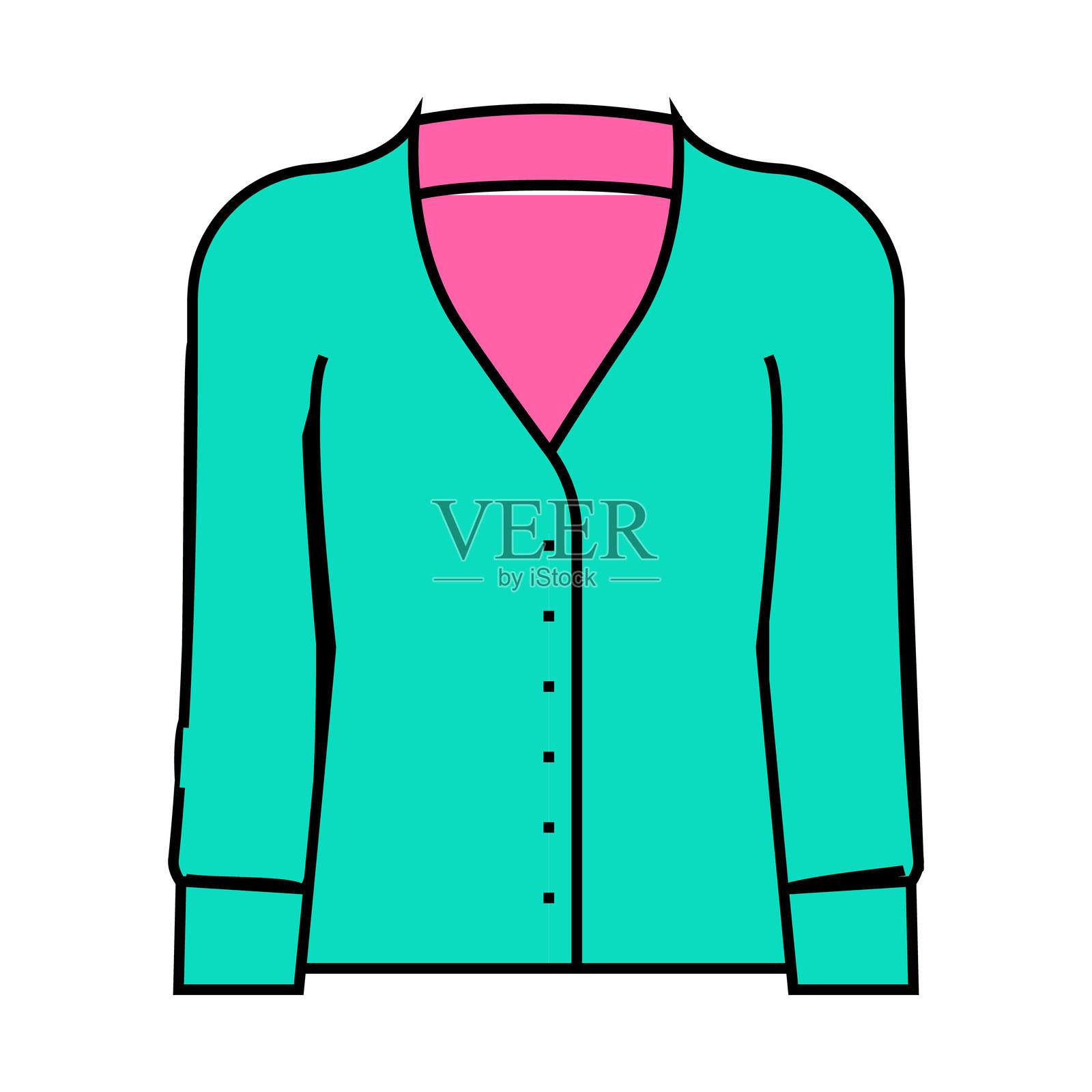 开衫服装图标颜色说明插画图片素材