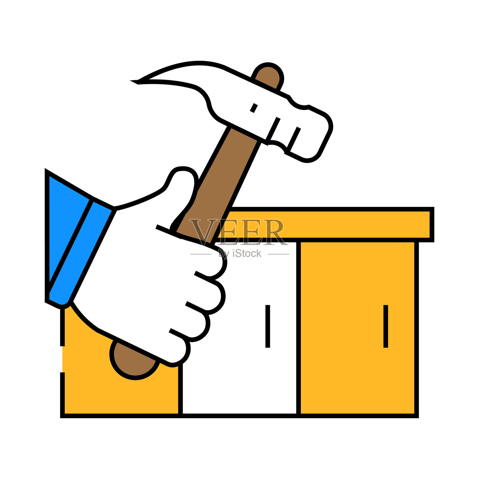 厨房工作台面维修图标彩色插图插画图片素材