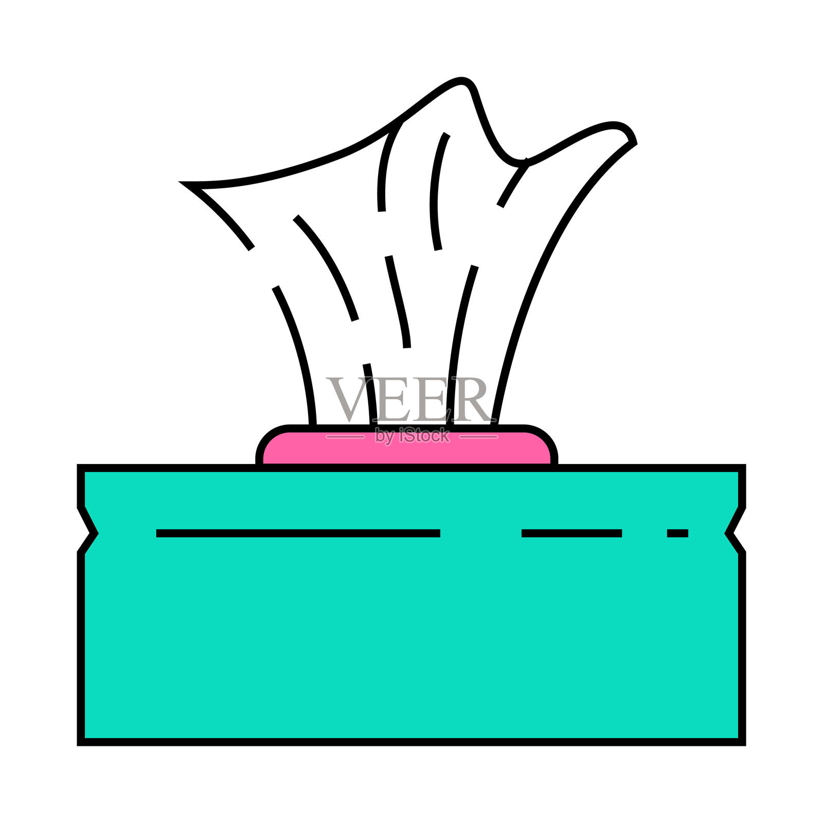 纸巾盒图标彩色插图插画图片素材