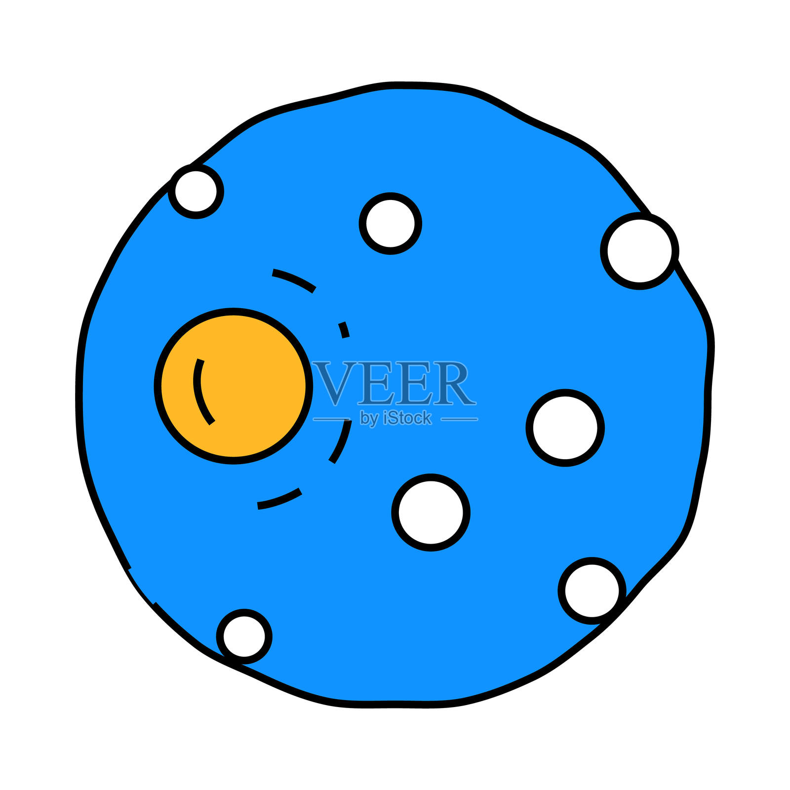 月球地球自然卫星图标彩色插图插画图片素材