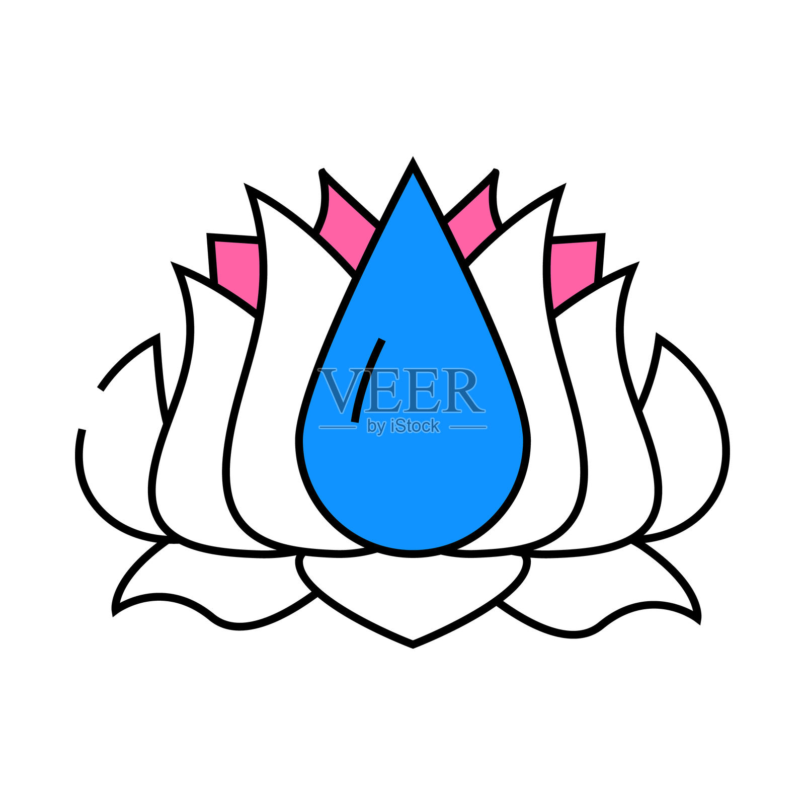 莲花图标彩色插图插画图片素材