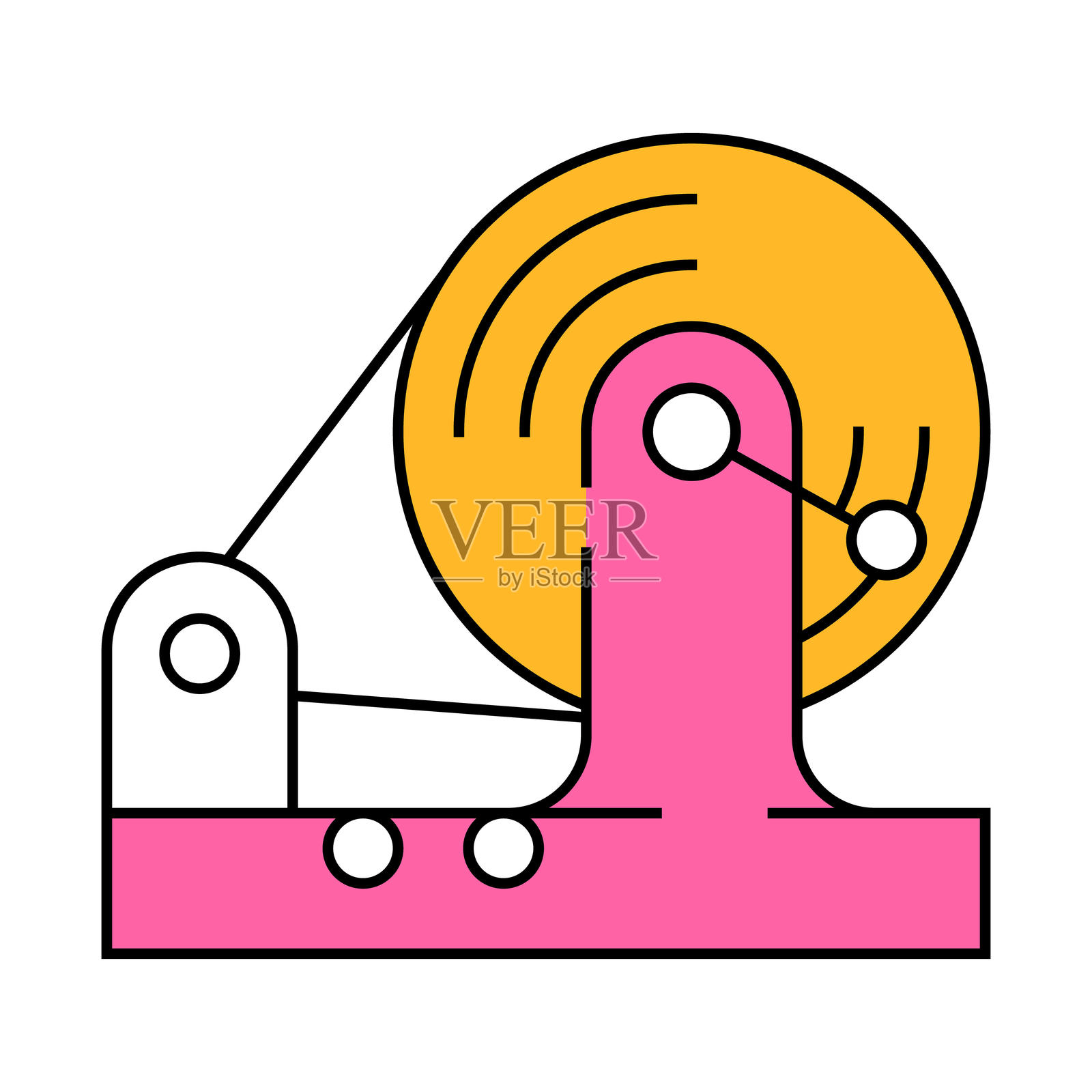 测试设备电磁图标彩色插图插画图片素材