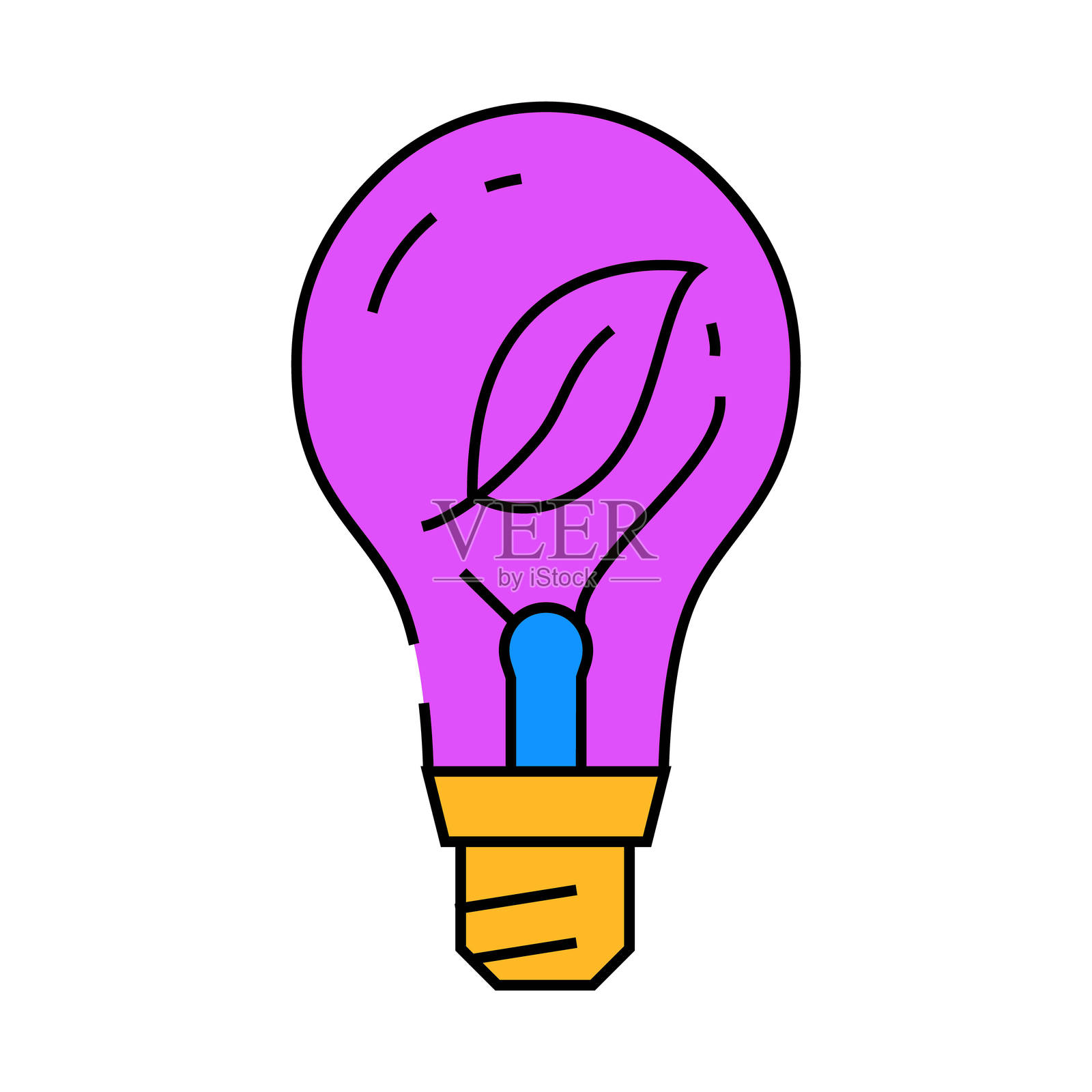 生态灯泡图标彩色插图插画图片素材