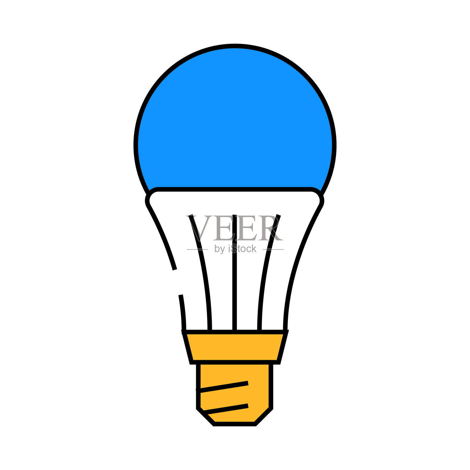 高效灯泡图标彩色插图插画图片素材