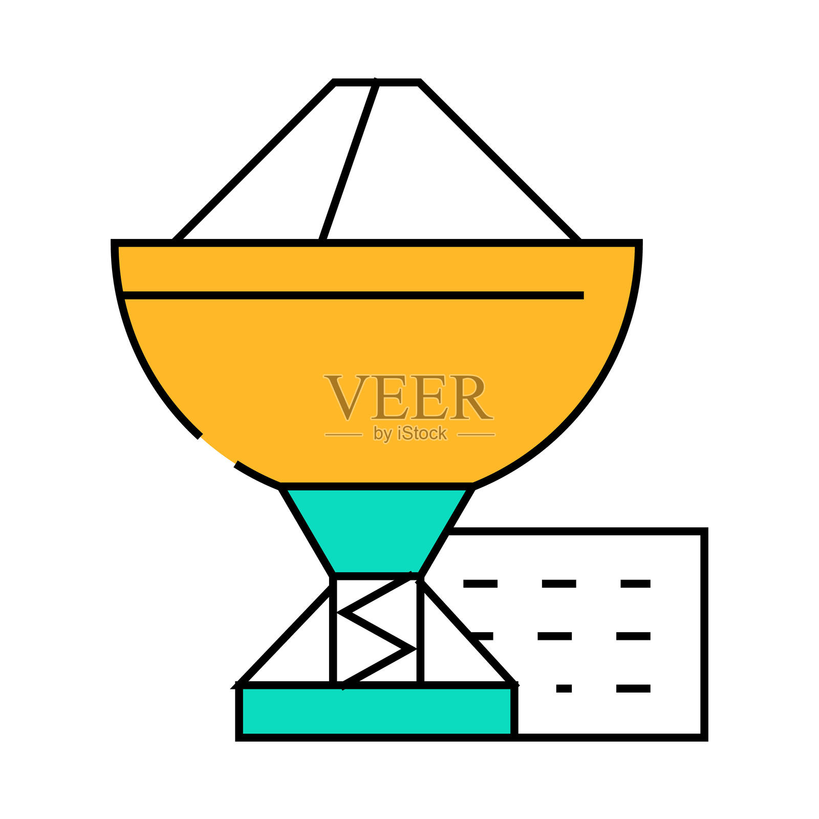 射电望远镜图标彩色插图插画图片素材