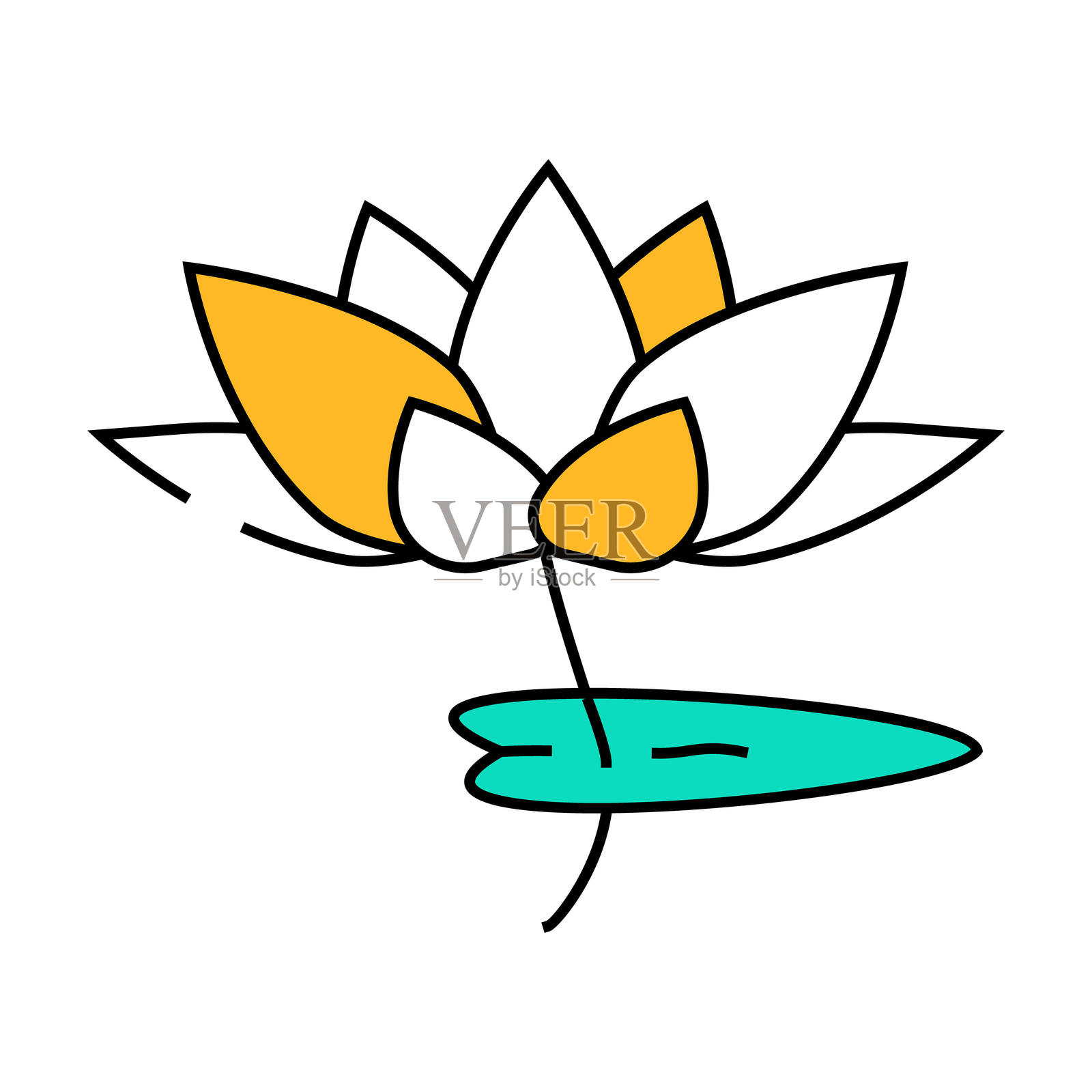 莲花图标彩色插图插画图片素材