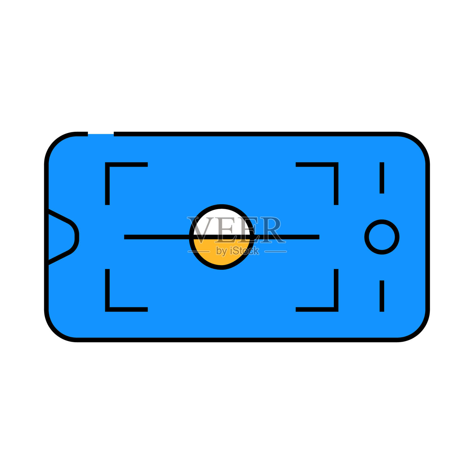 水平手机相机图标彩色插图插画图片素材