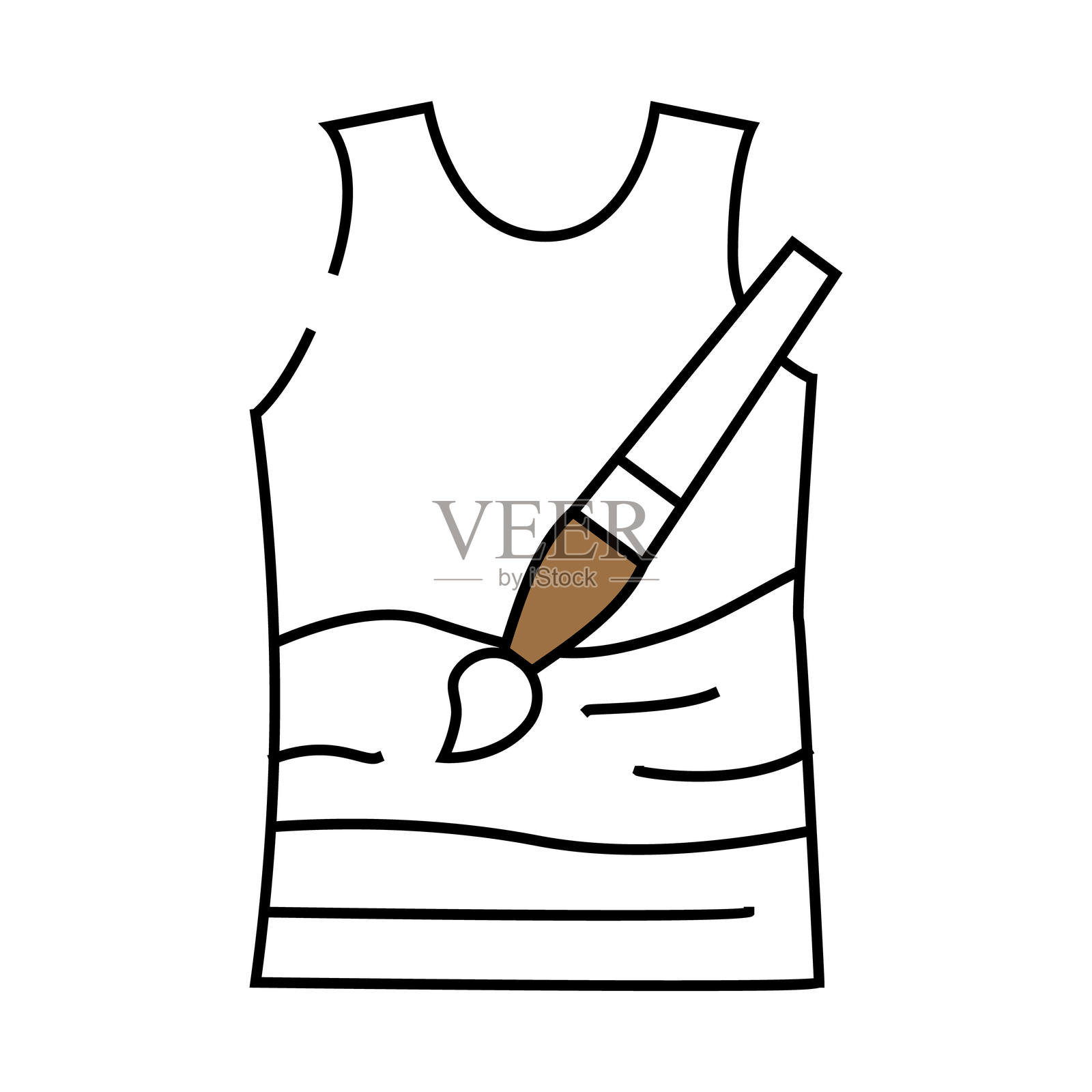 t恤上色和绘制图标颜色说明插画图片素材