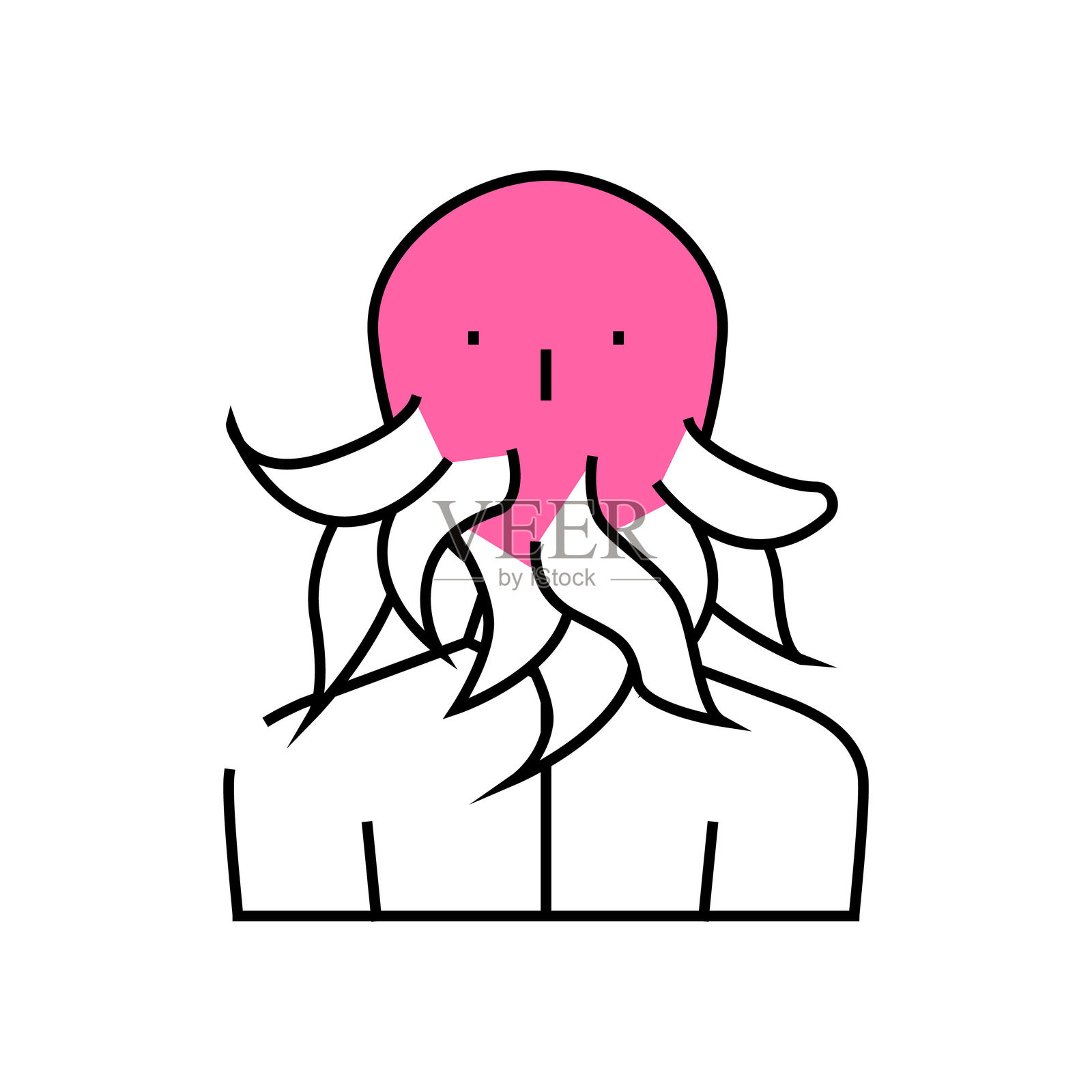 克苏鲁幻想人物图标彩色插图插画图片素材