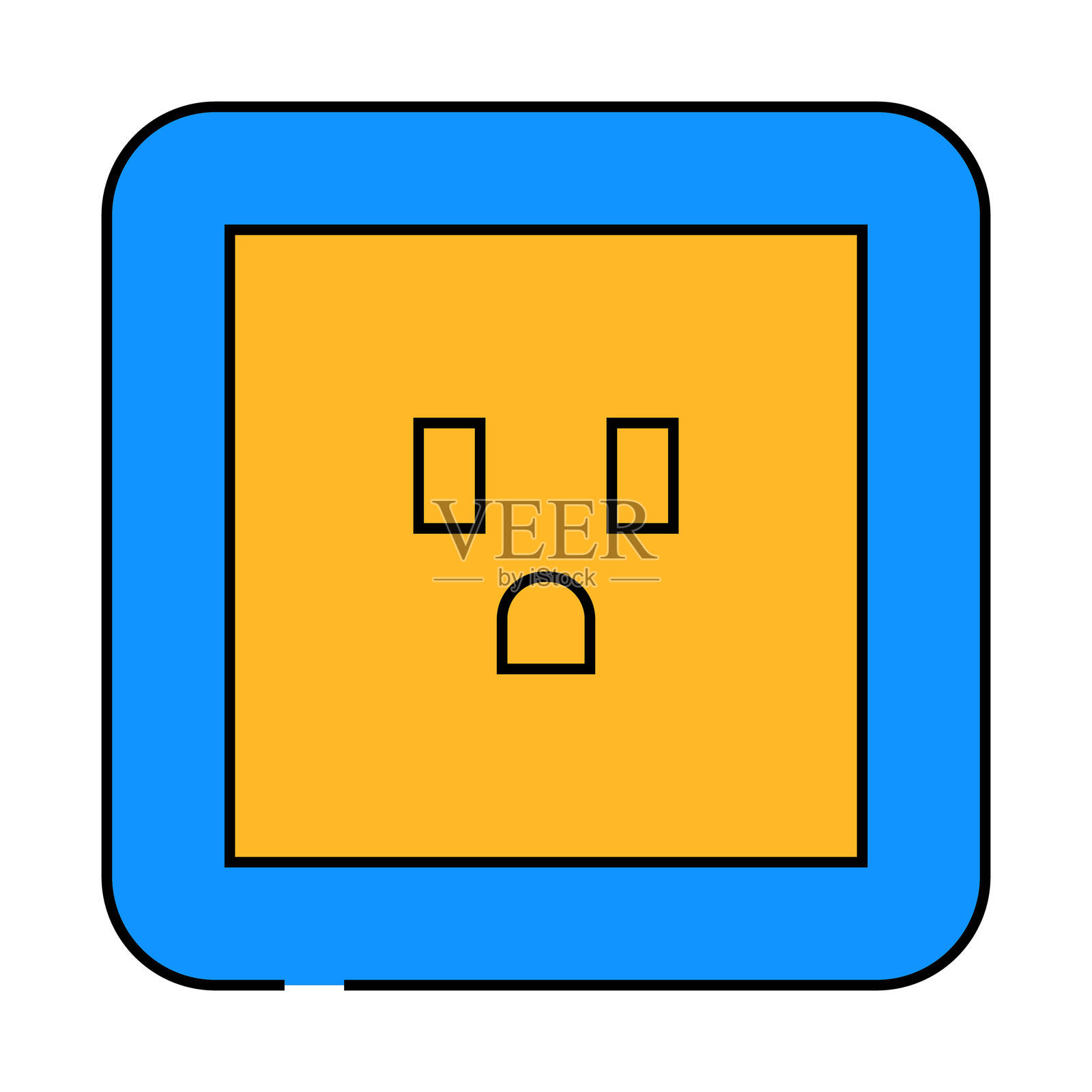 美国插座图标彩色插图插画图片素材