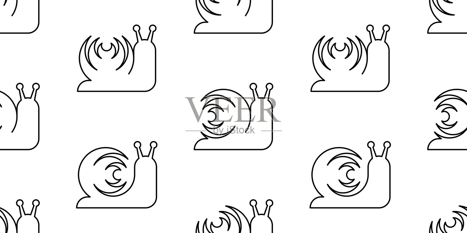 蜗牛无缝花纹插画图片素材