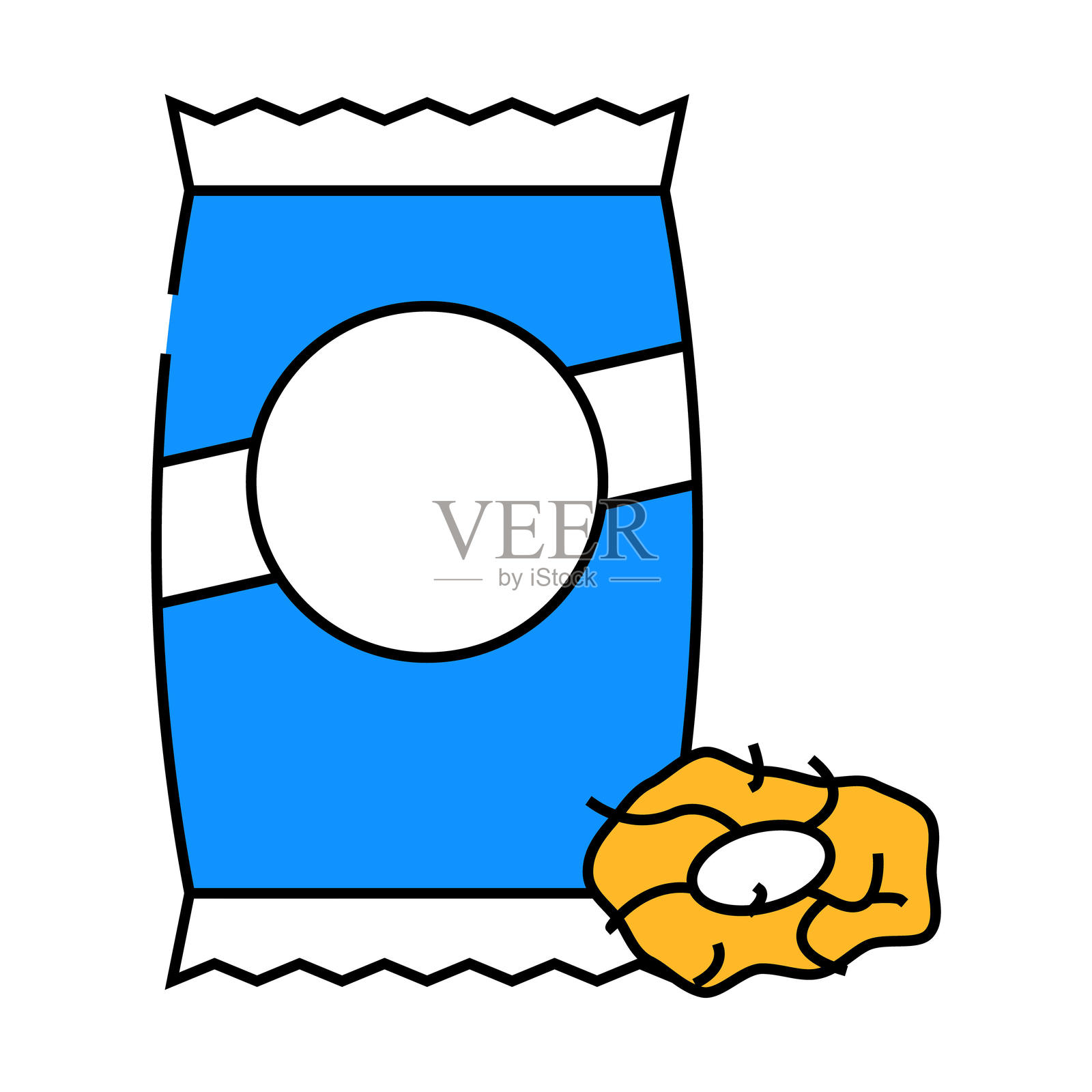 汤圆意面图标彩色插图插画图片素材