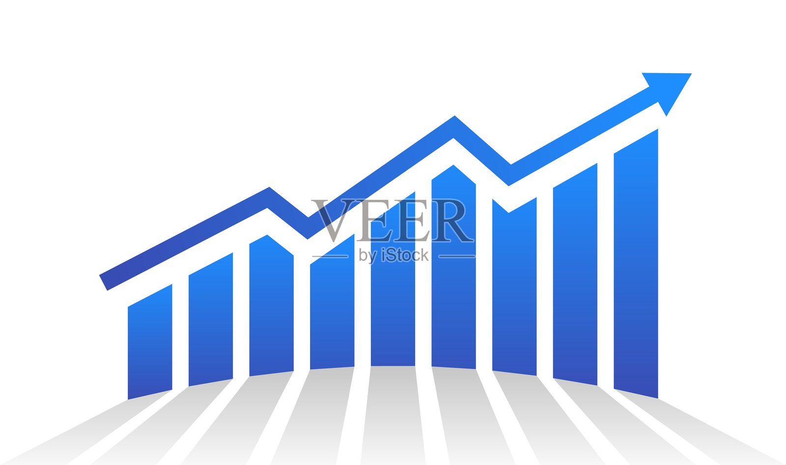 增加报告的图表。经营理念。图与上升和增长的进展。向量插画图片素材