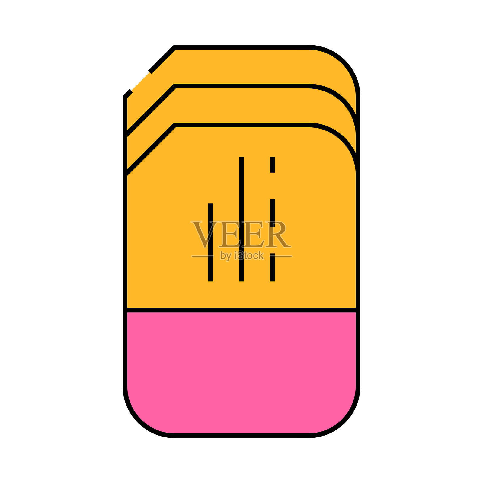 橡胶文具图标彩色插图插画图片素材