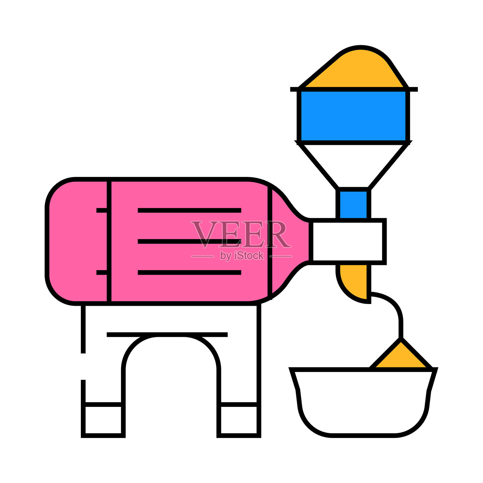 用于生产花生酱的工业粉碎机图标彩色插图插画图片素材