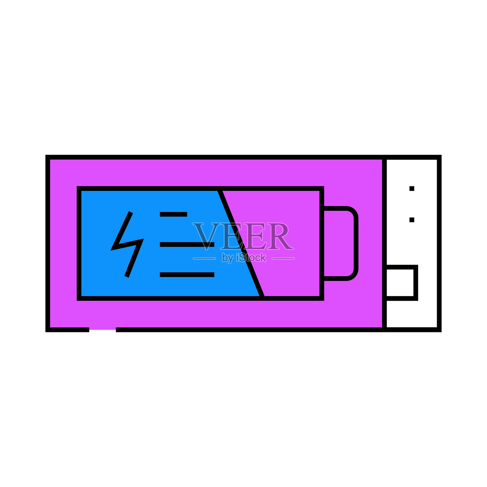 不间断电源图标彩色插图插画图片素材