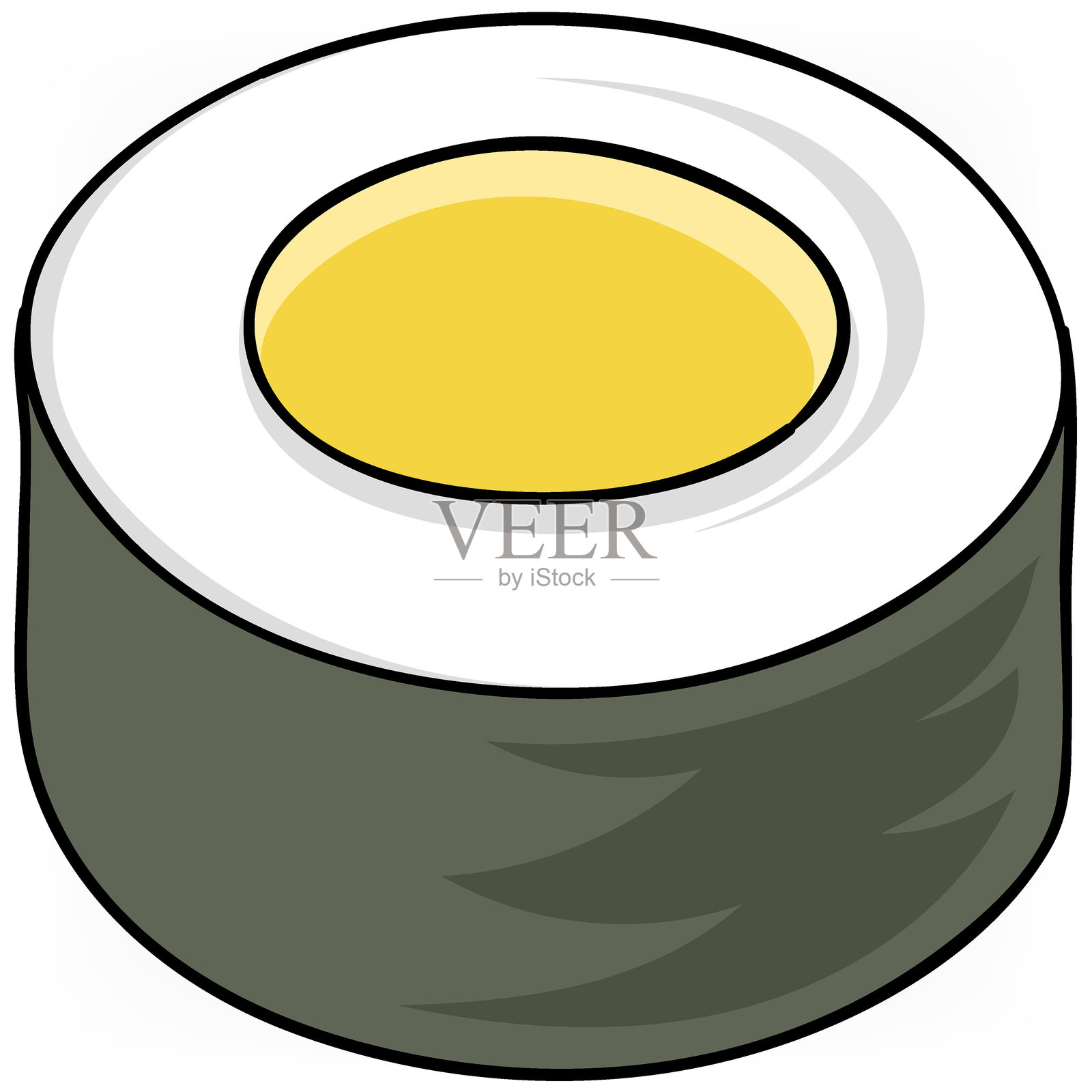 海带煎蛋插画图片素材