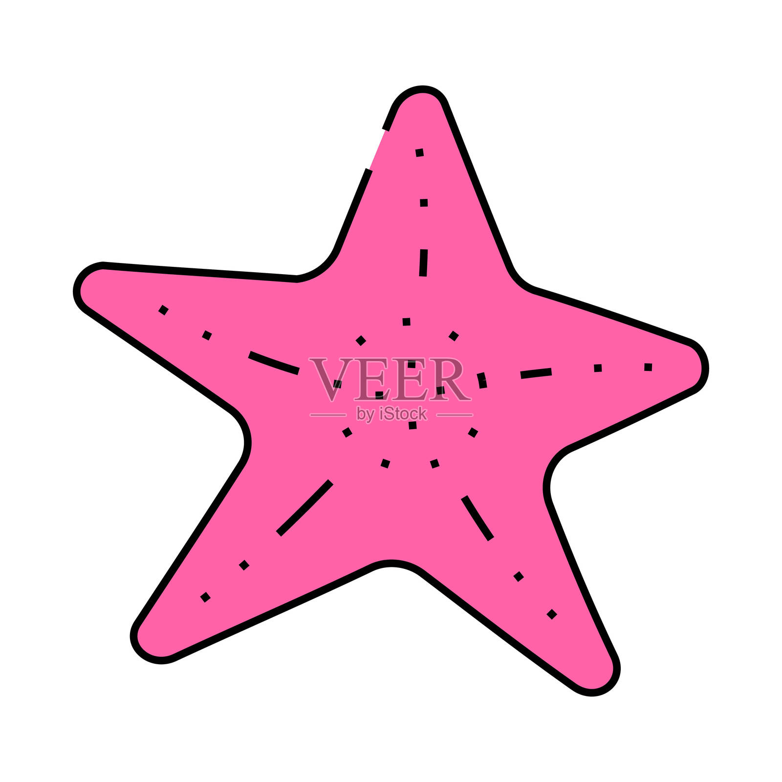 海星海洋动物图标彩色插图插画图片素材