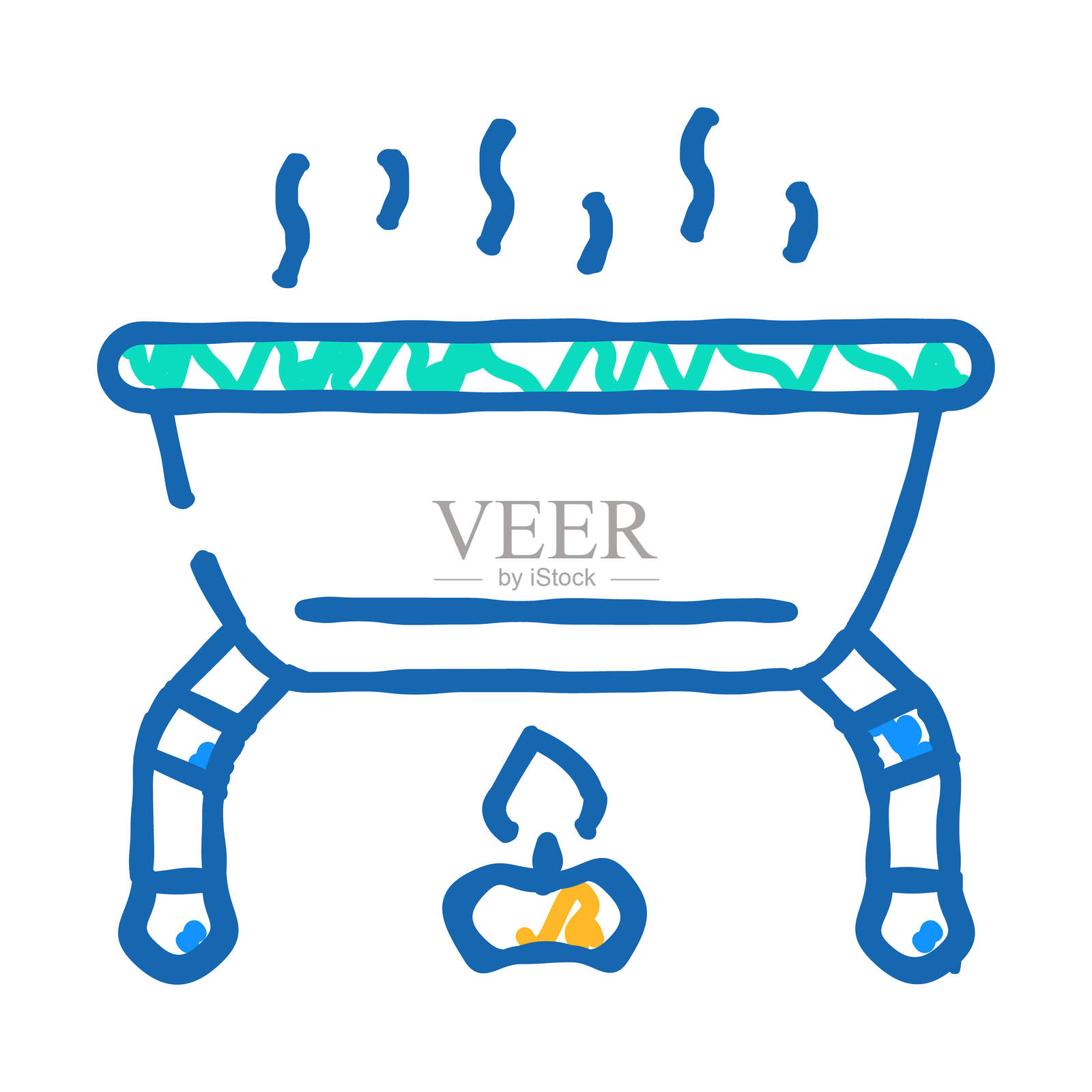 餐桌上的食物温暖图标涂鸦插图插画图片素材