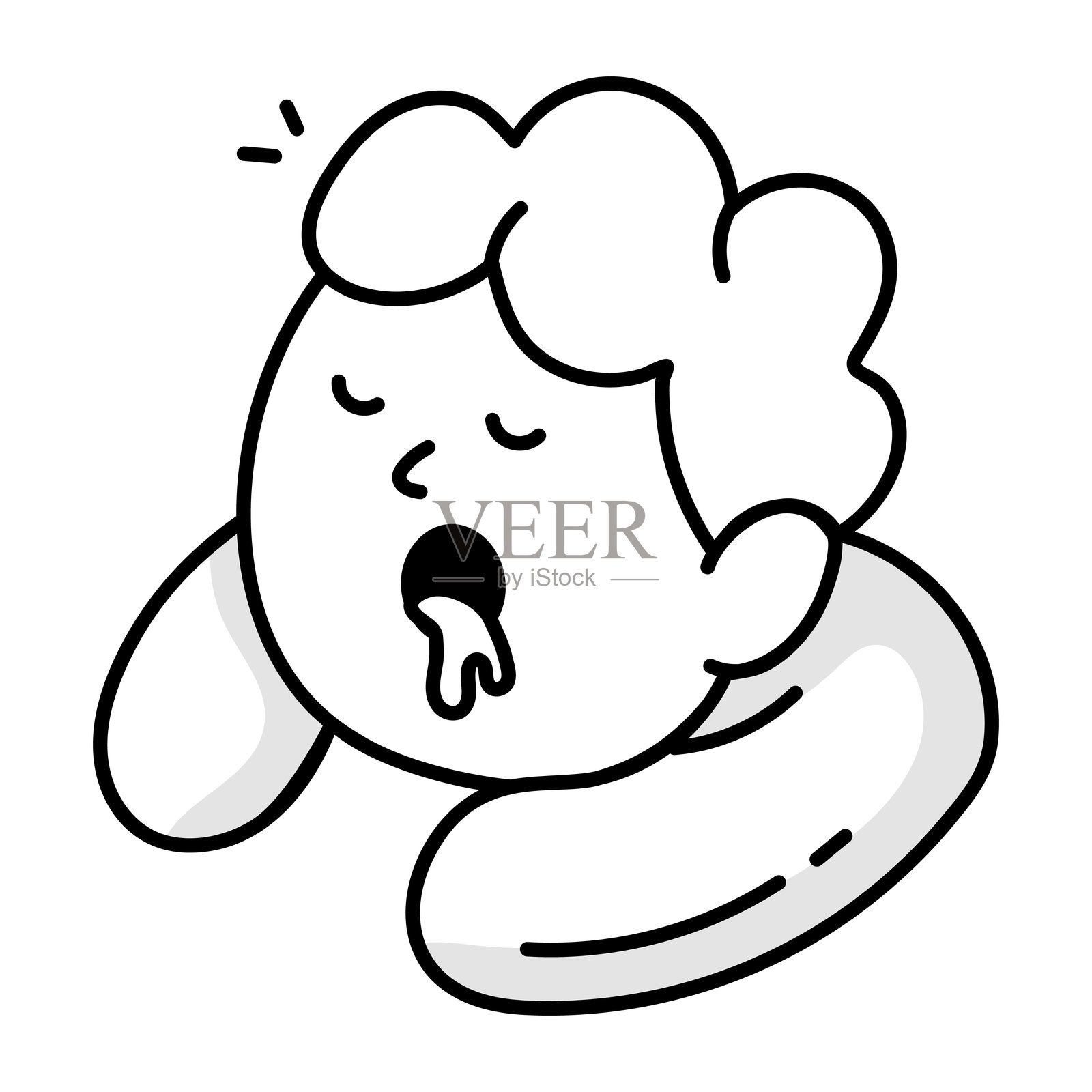 粗略风格的颈枕图标插画图片素材